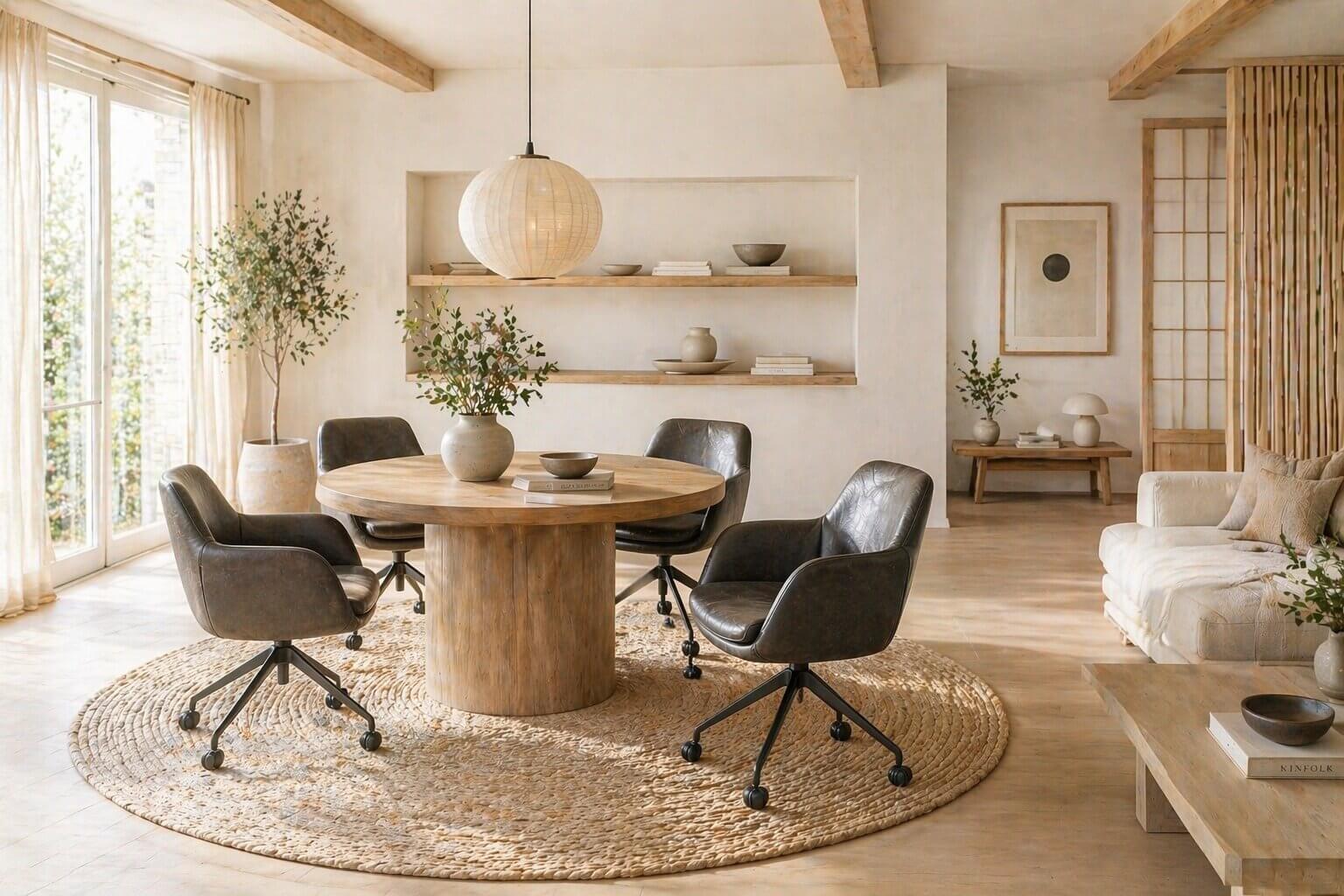 Dining Chair Abigail (Leder of stof, Black) - Het Anker