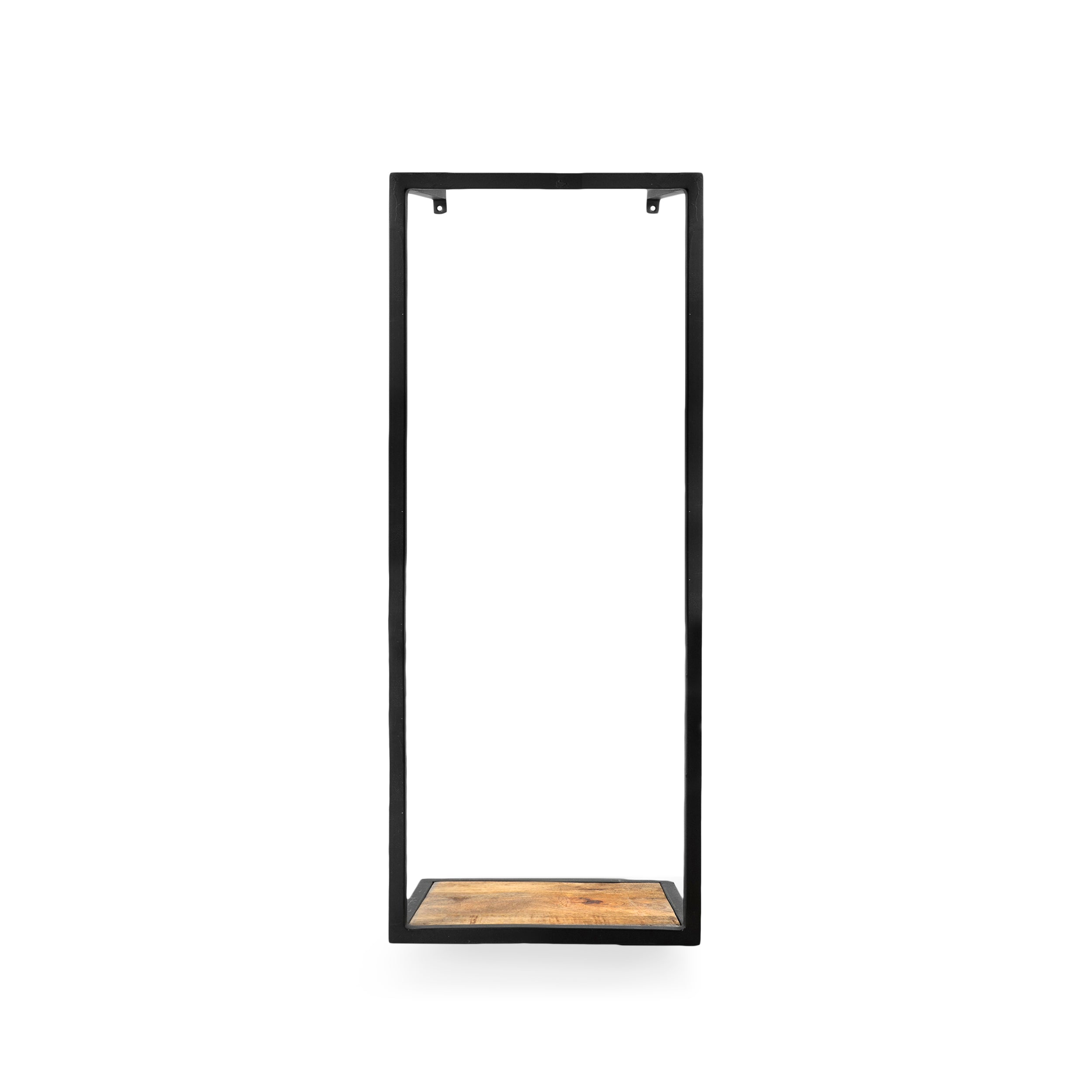 Metal Wall Rack with Mango Wood Shelf - Benoa