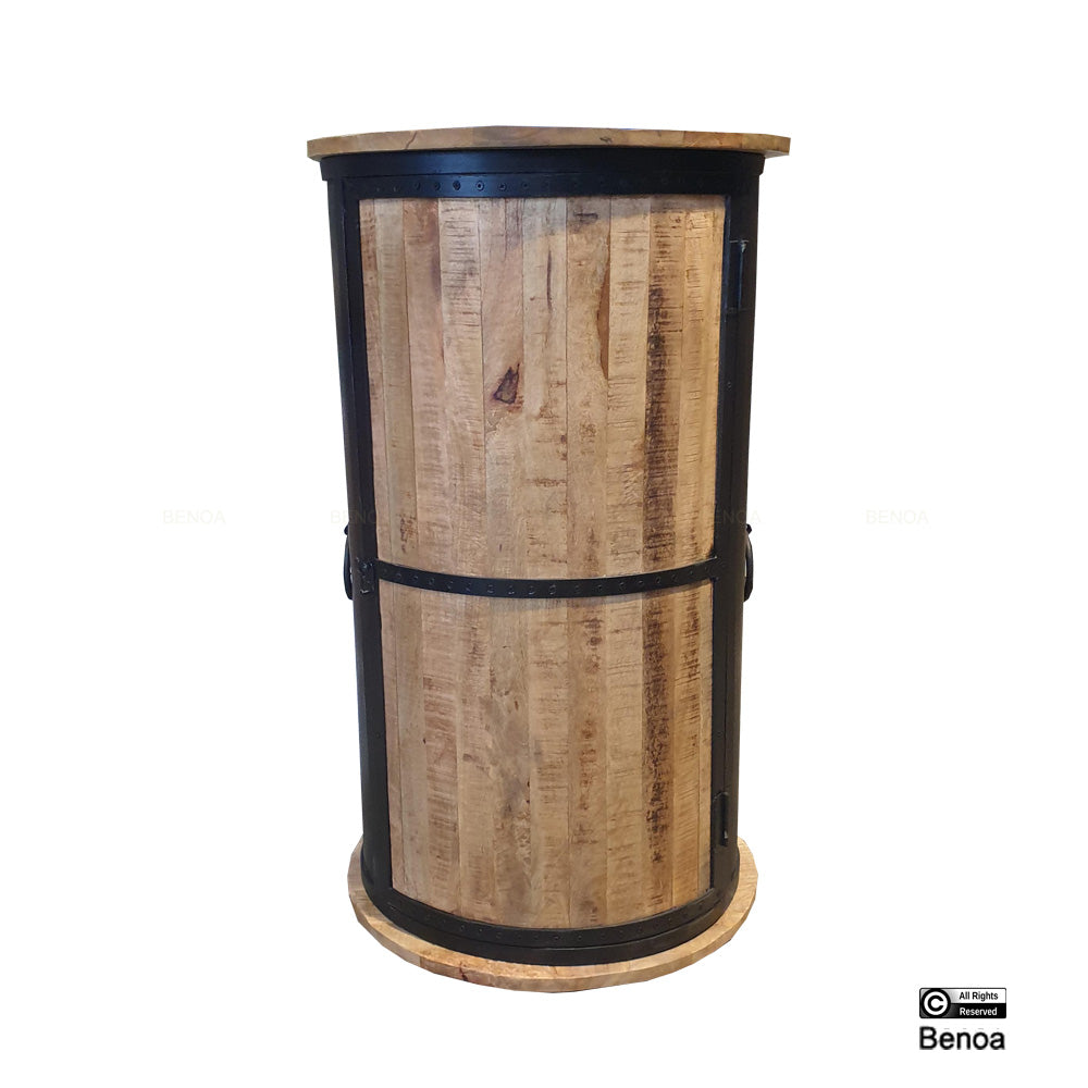 Wine Cabinet in Mango and Black Steel - Benoa