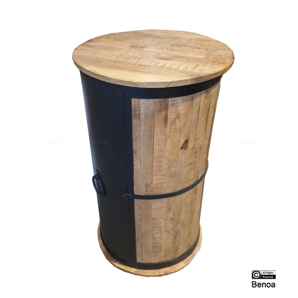 Wine Cabinet in Mango and Black Steel - Benoa