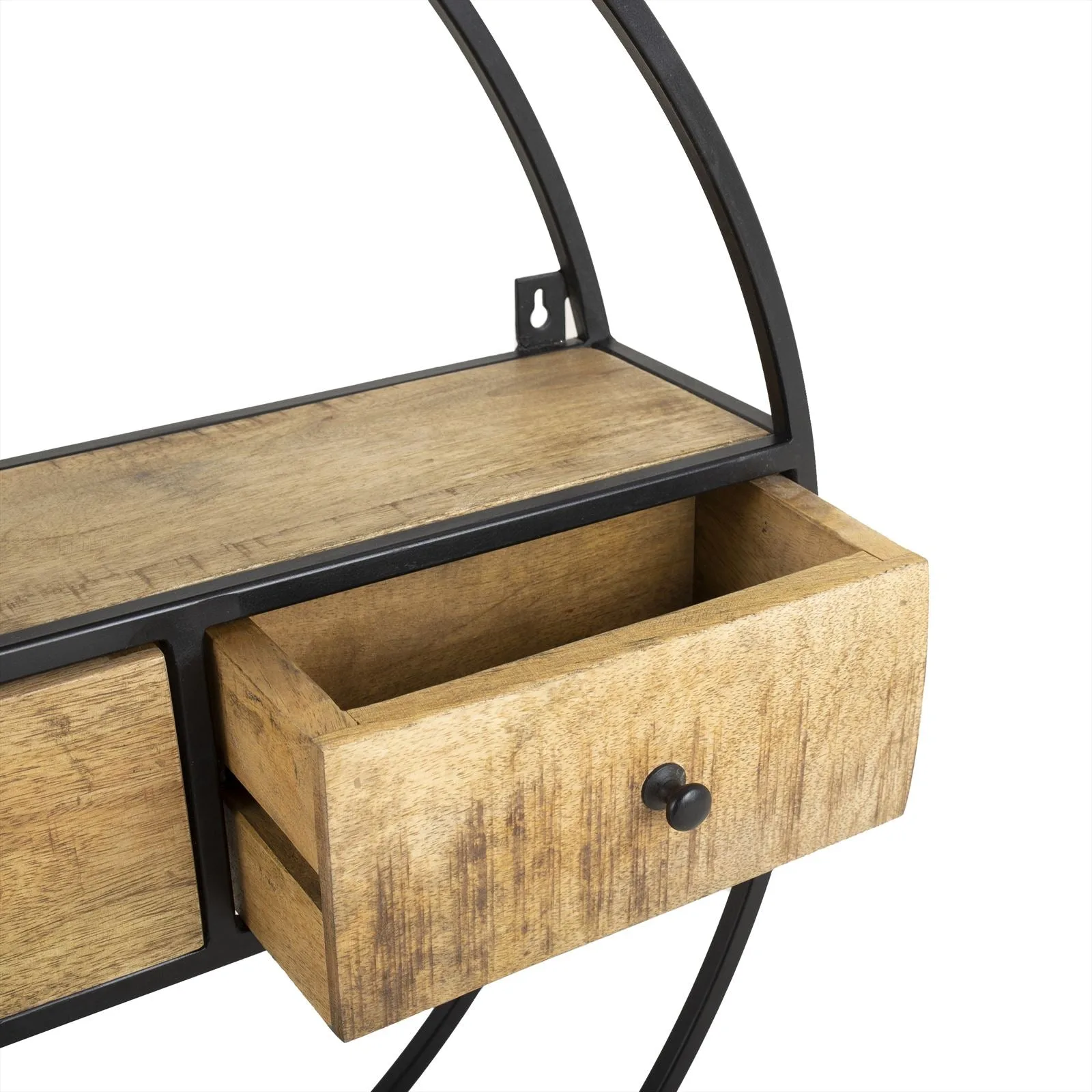 Round Wall Rack with Drawers - Benoa