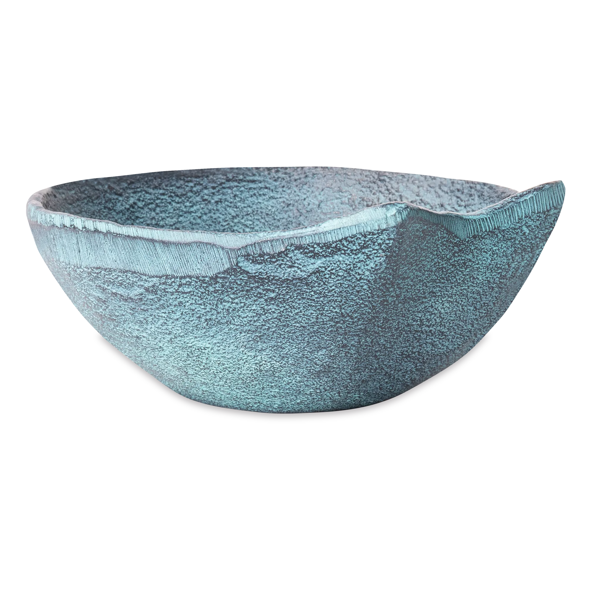 Schale Dekorativ Blau Patina Groß - Benoa