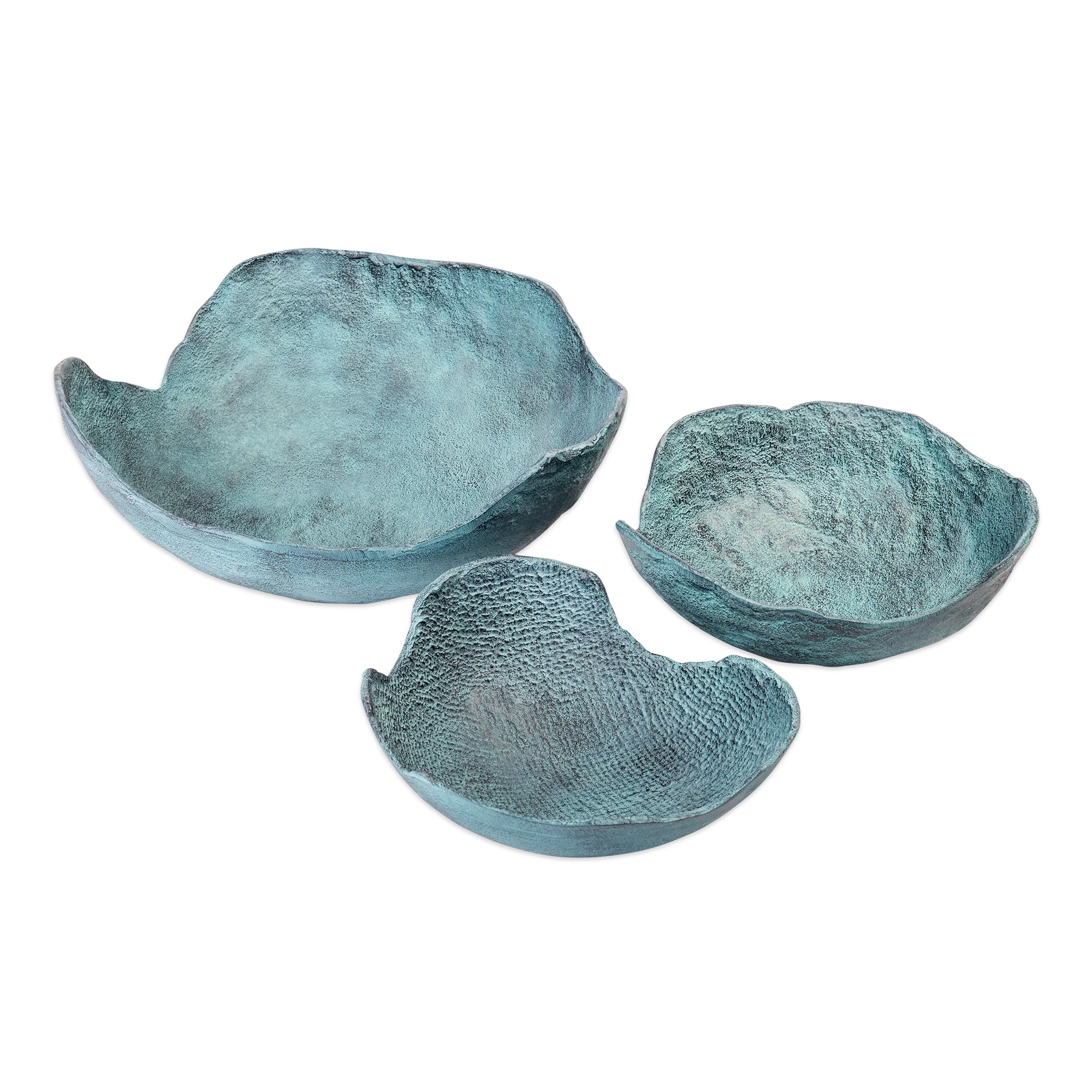 Schale Dekorativ Blau Patina Groß - Benoa