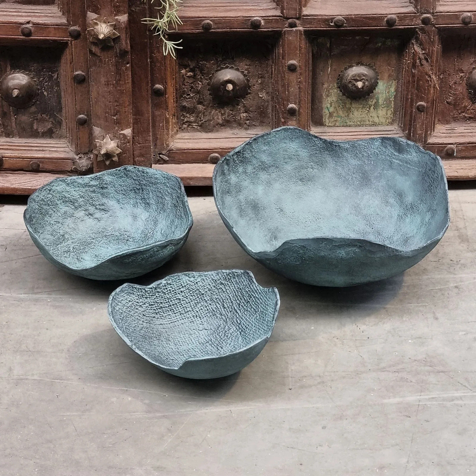 Schale Dekorativ Blau Patina Mittel - Benoa