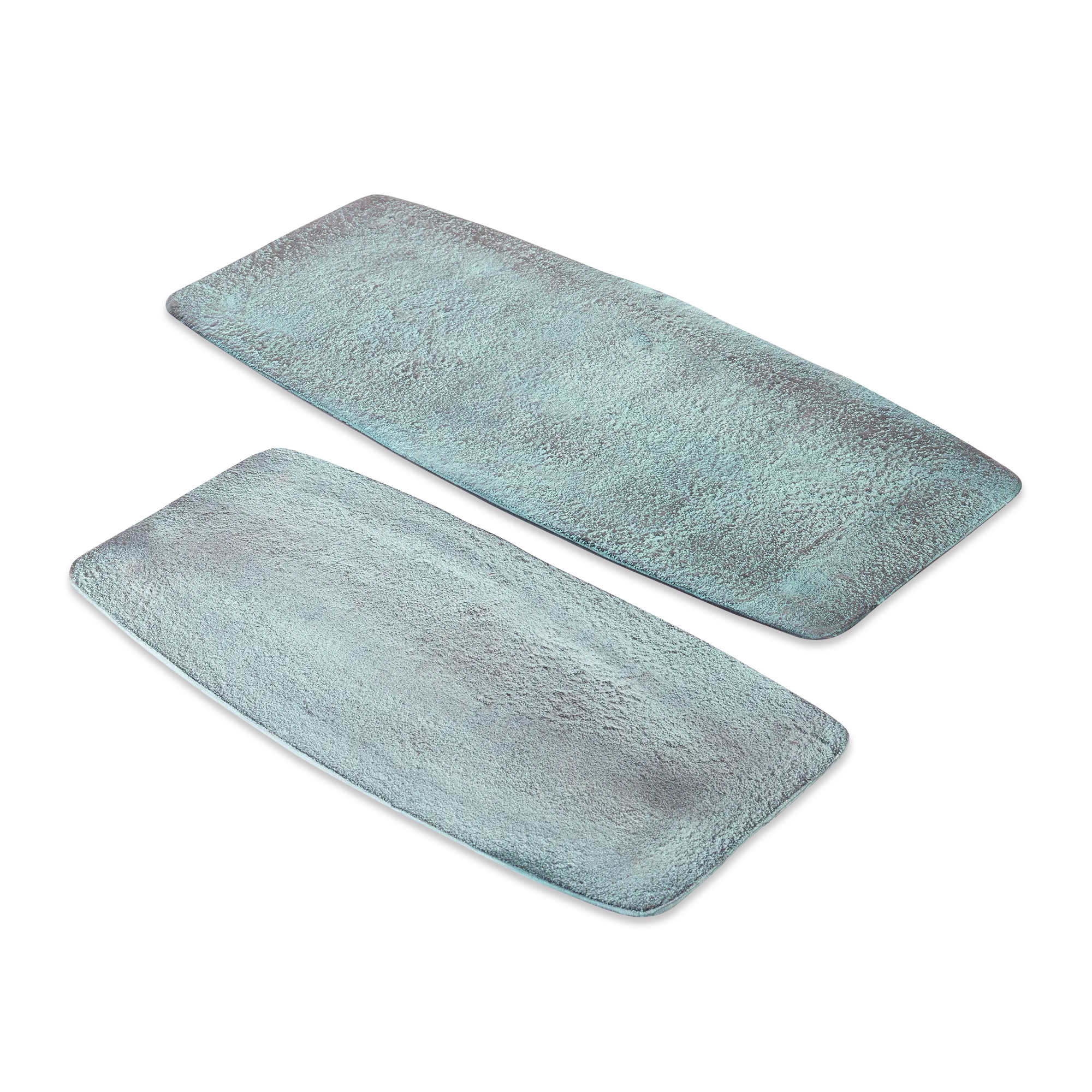 Tablett Rechteck Dekorativ Blau Patina Groß - Benoa