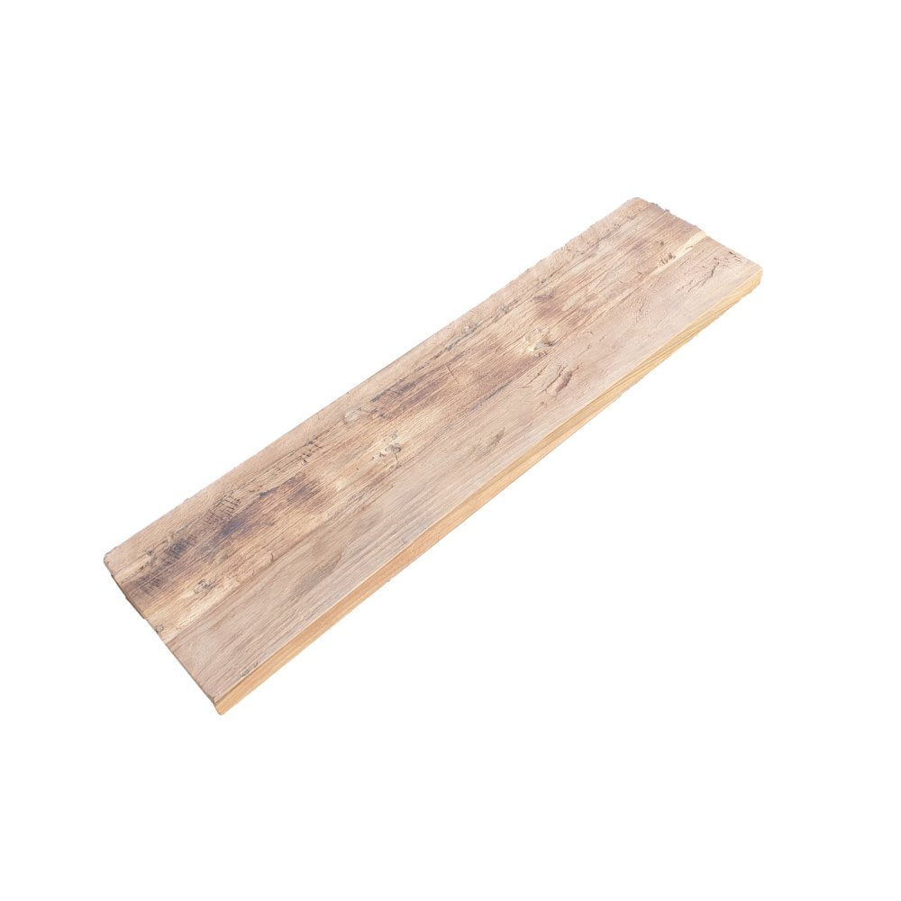 Regalbrett Medium Rustikal Teak Sanur auf weißem Hintergrund, schräg von oben fotografiert - Benoa