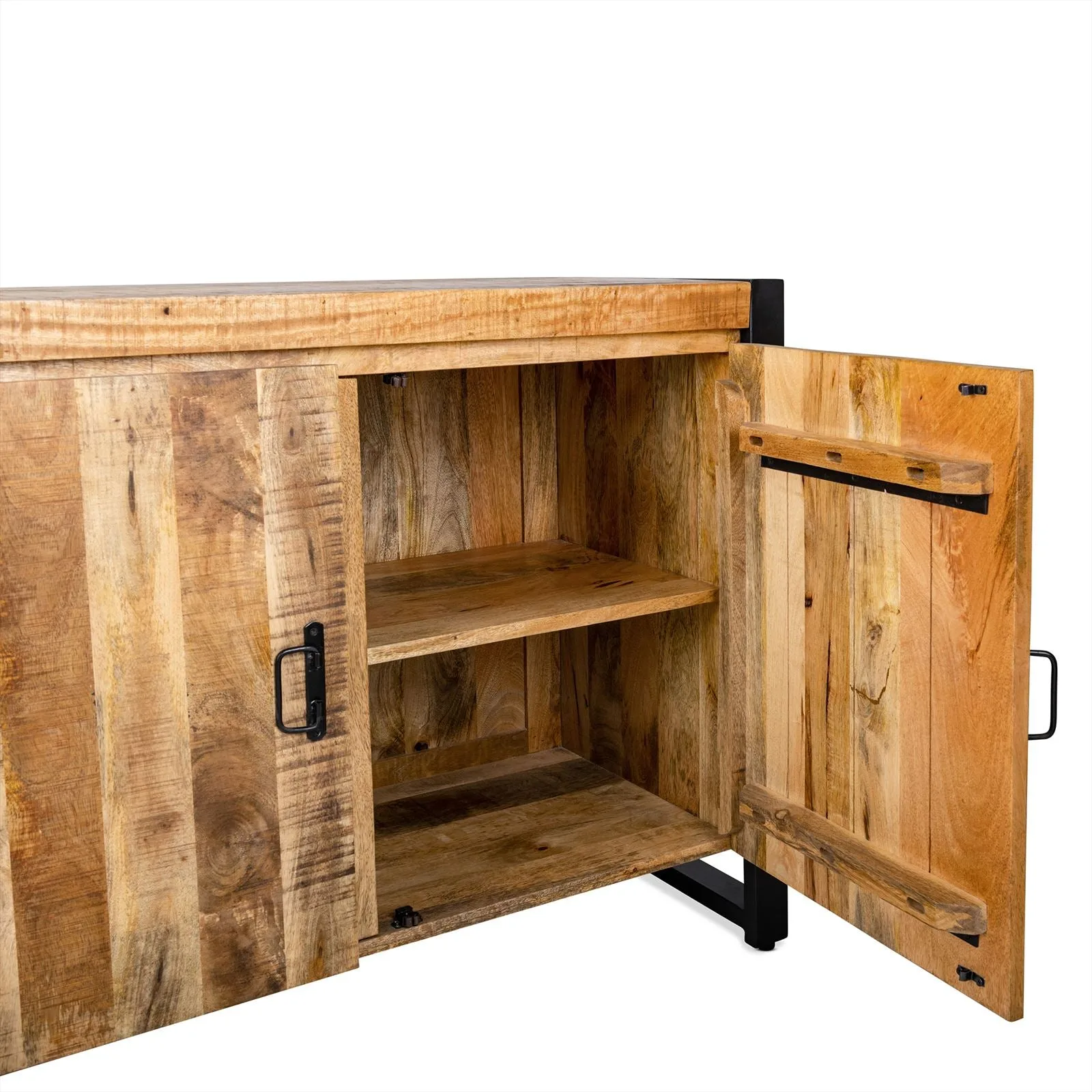 Sideboard Britt 200 (Mango Holz, Schwarz) - Benoa