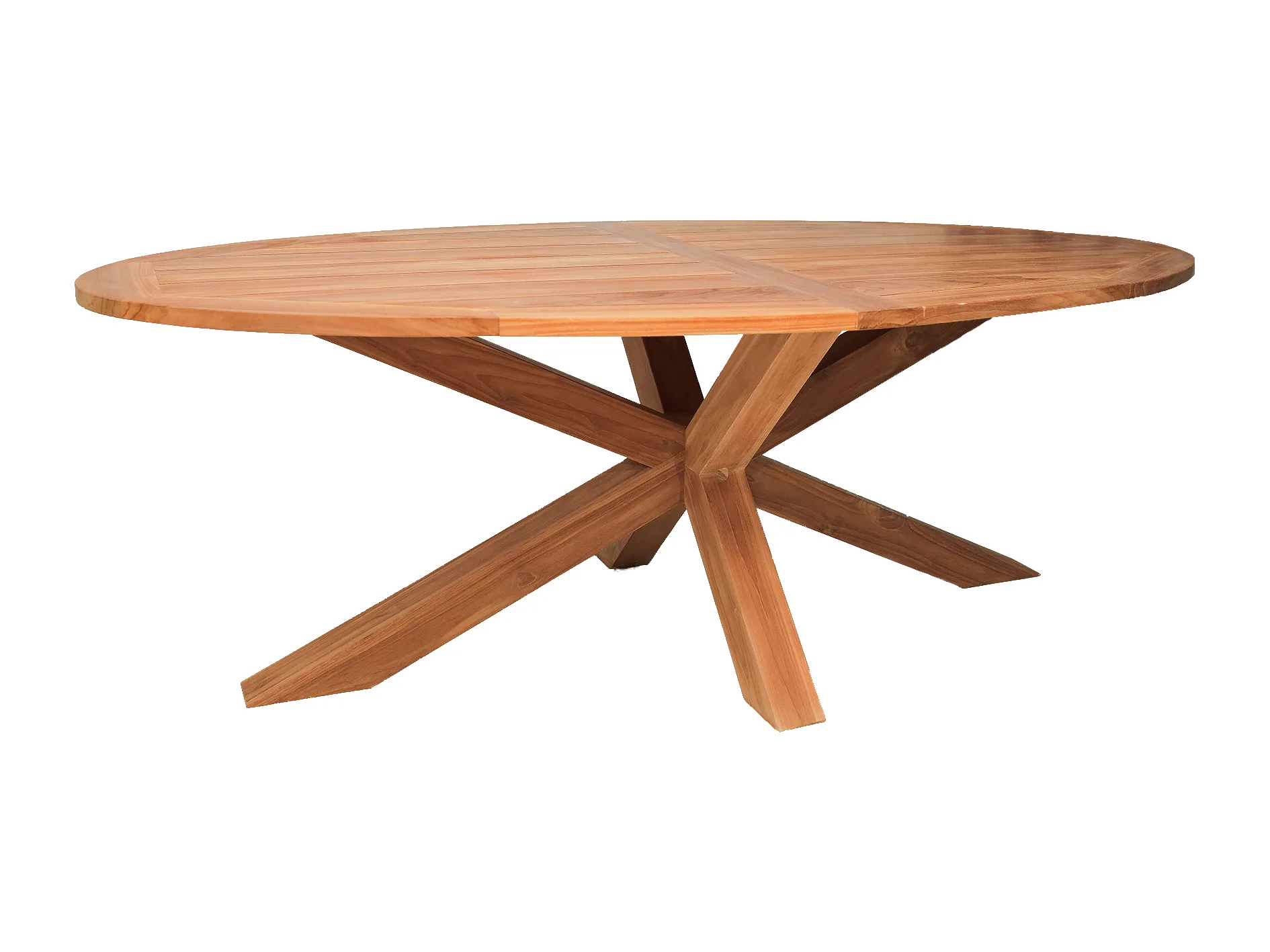Garden table oval Teak with wooden cross base 220 cm - Benoa