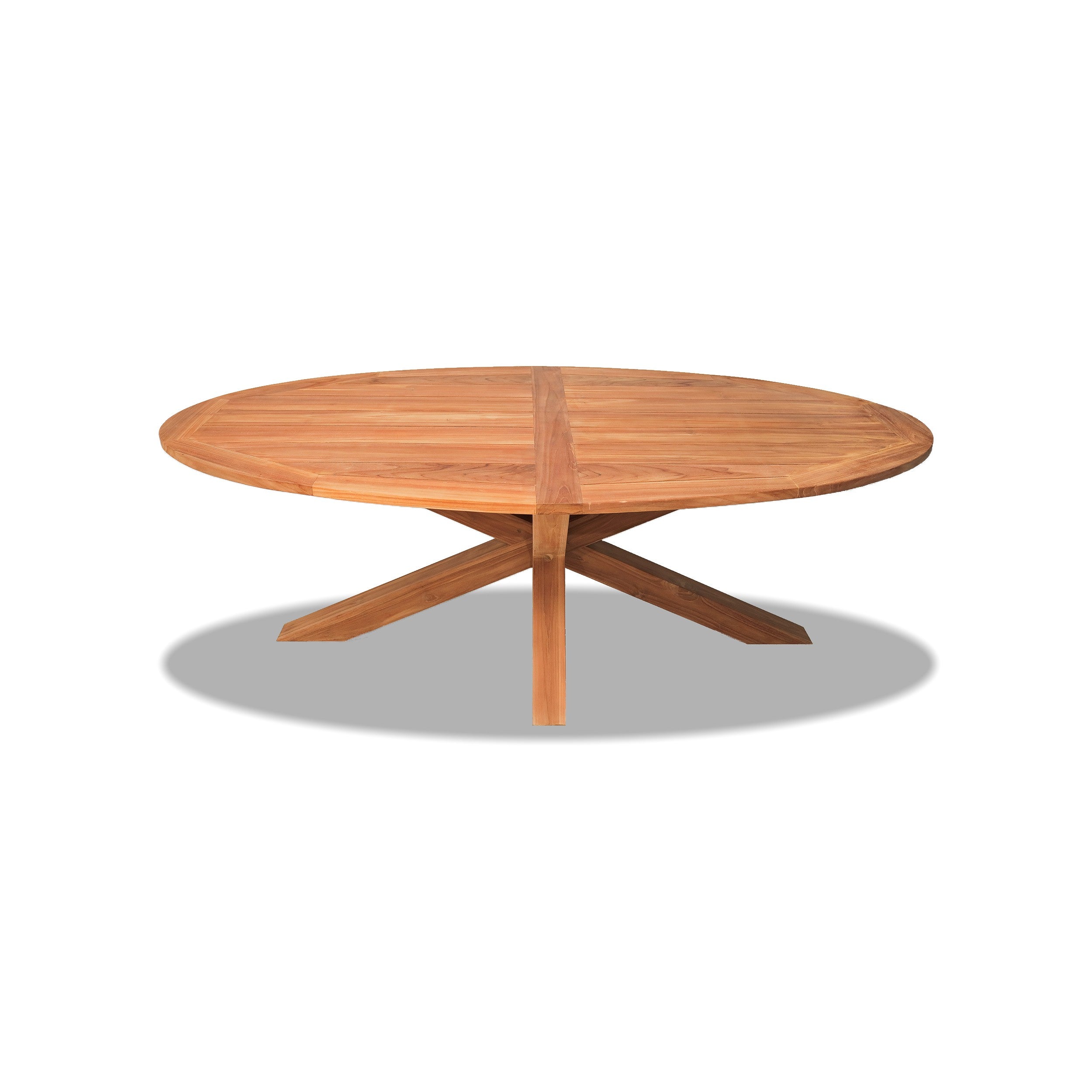 Garden table oval Teak with wooden cross base 220 cm - Benoa