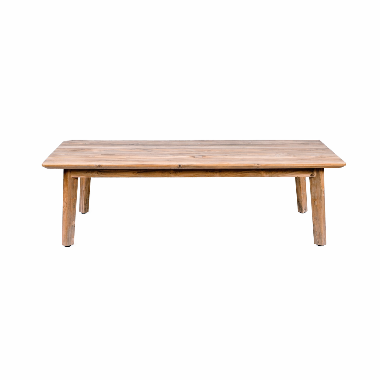 Garten Couchtisch Bromo Teak 130 auf weißem Hintergrund, aus einem niedrigen Blickwinkel - Benoa