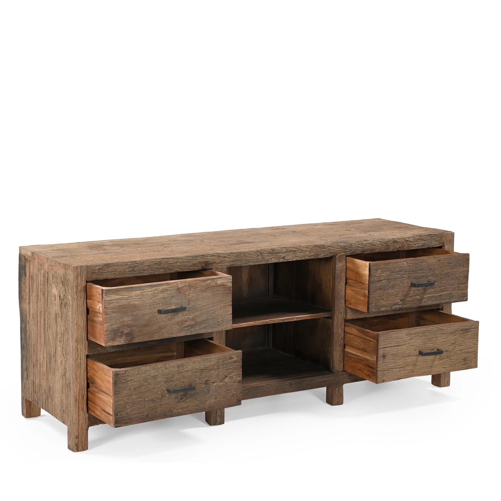TV-Möbel Roots 4 Schubladen 160 (verweerd Holz, Natur) - Benoa