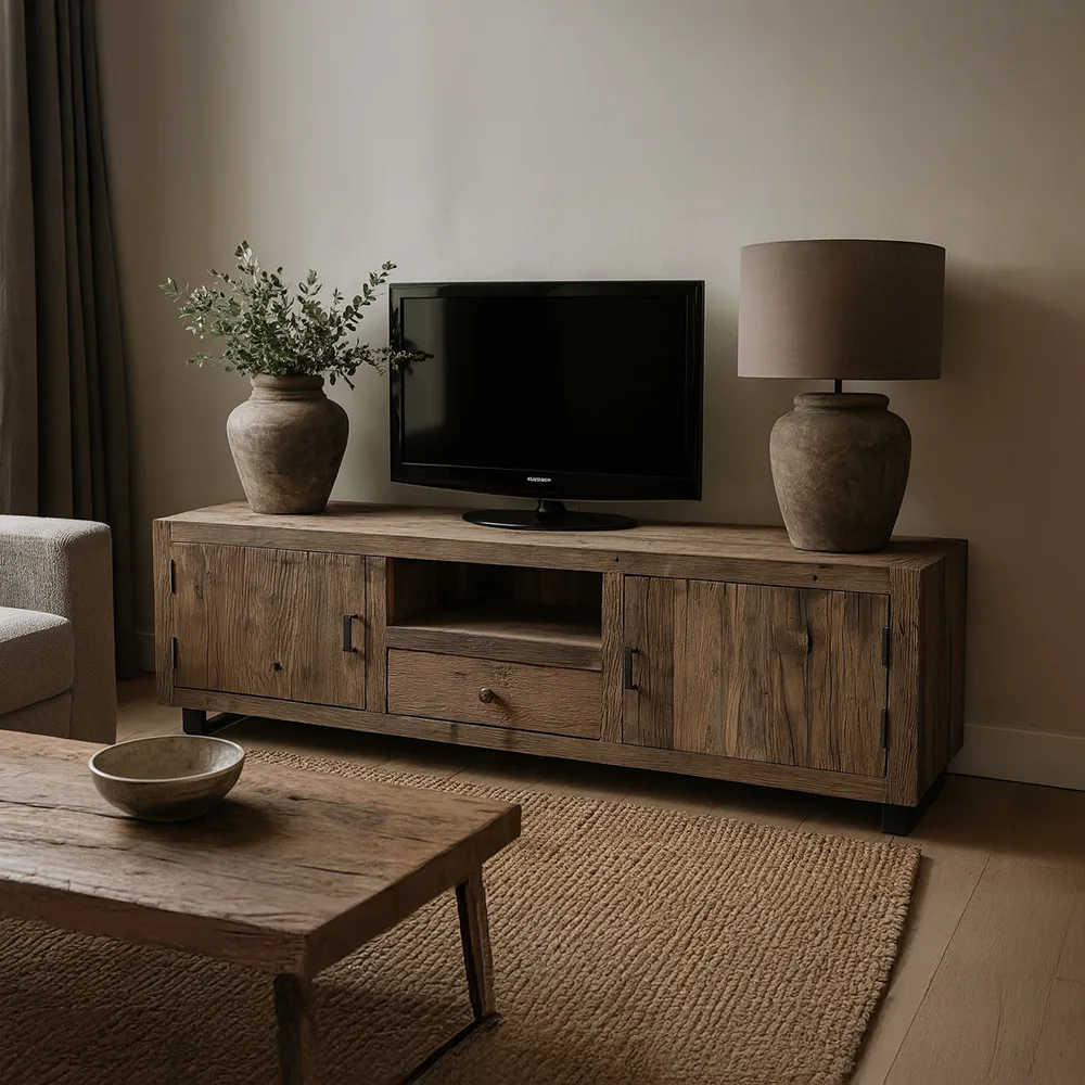 TV-Möbel Roots 2 Türen 1 Schublade 180 (Holz, Natur) - Benoa