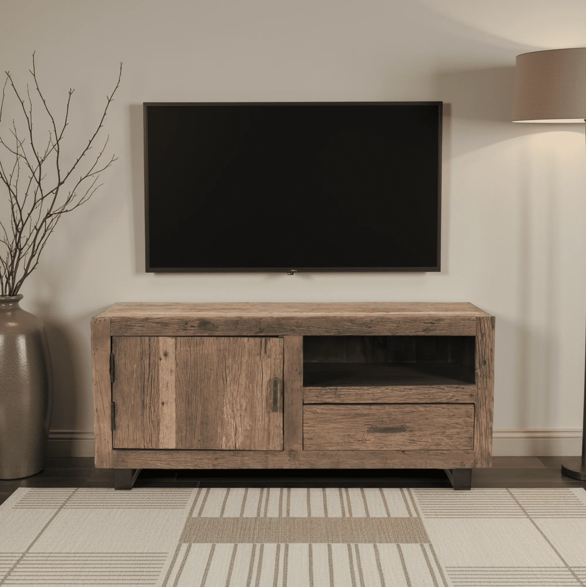 TV-Schrank Roots 1 Tür 1 Schublade 110 (verweerd Holz, Natur) - Benoa
