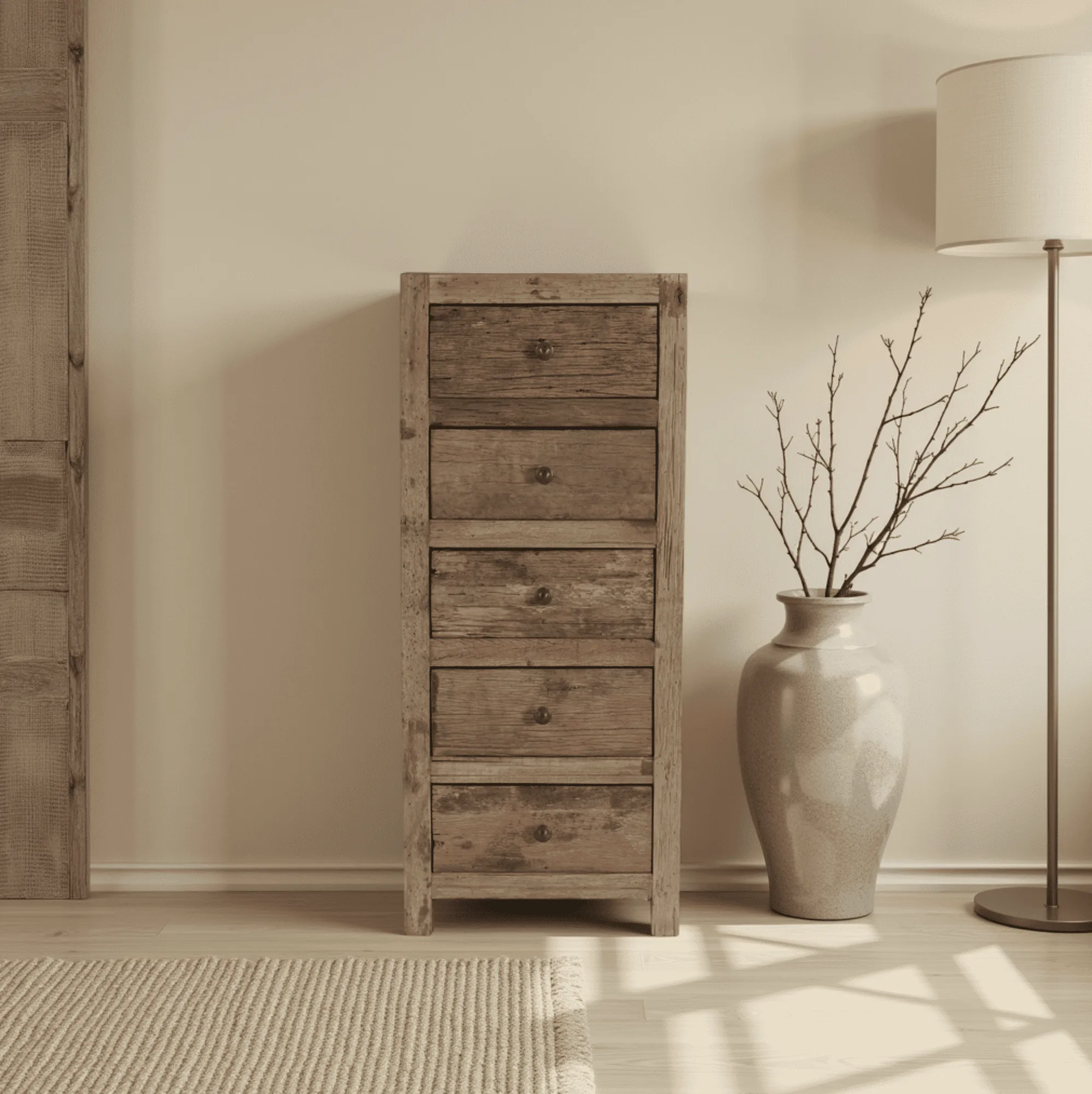 Schubladenschrank Roots 5 Schubladen (Holz, Natur) - Benoa