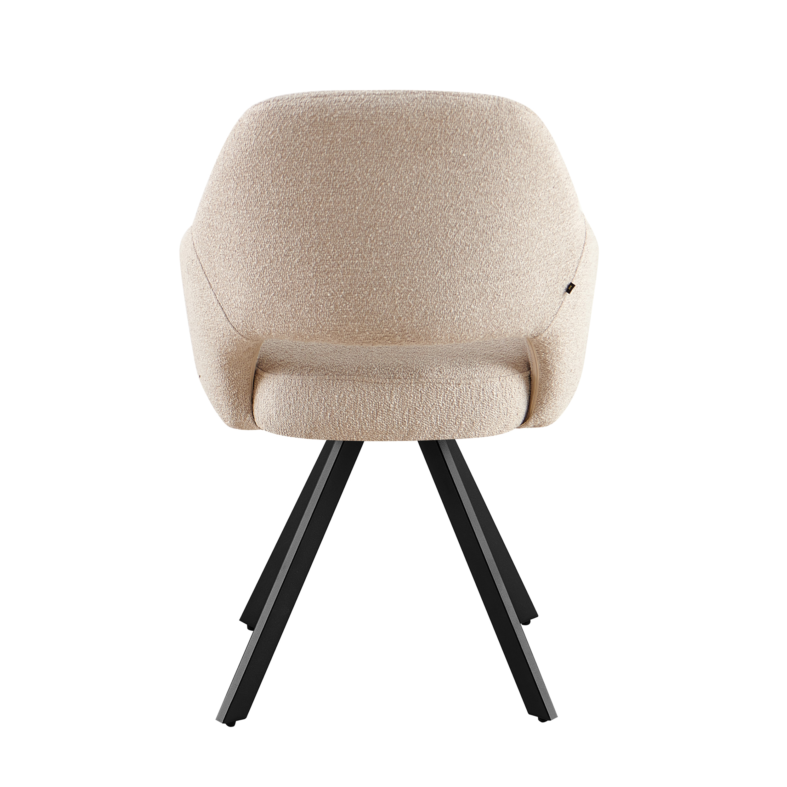 Esszimmerstuhl Emilie Alpine 2 Boucle Beige, von hinten gesehen auf weißem Hintergrund - Benoa