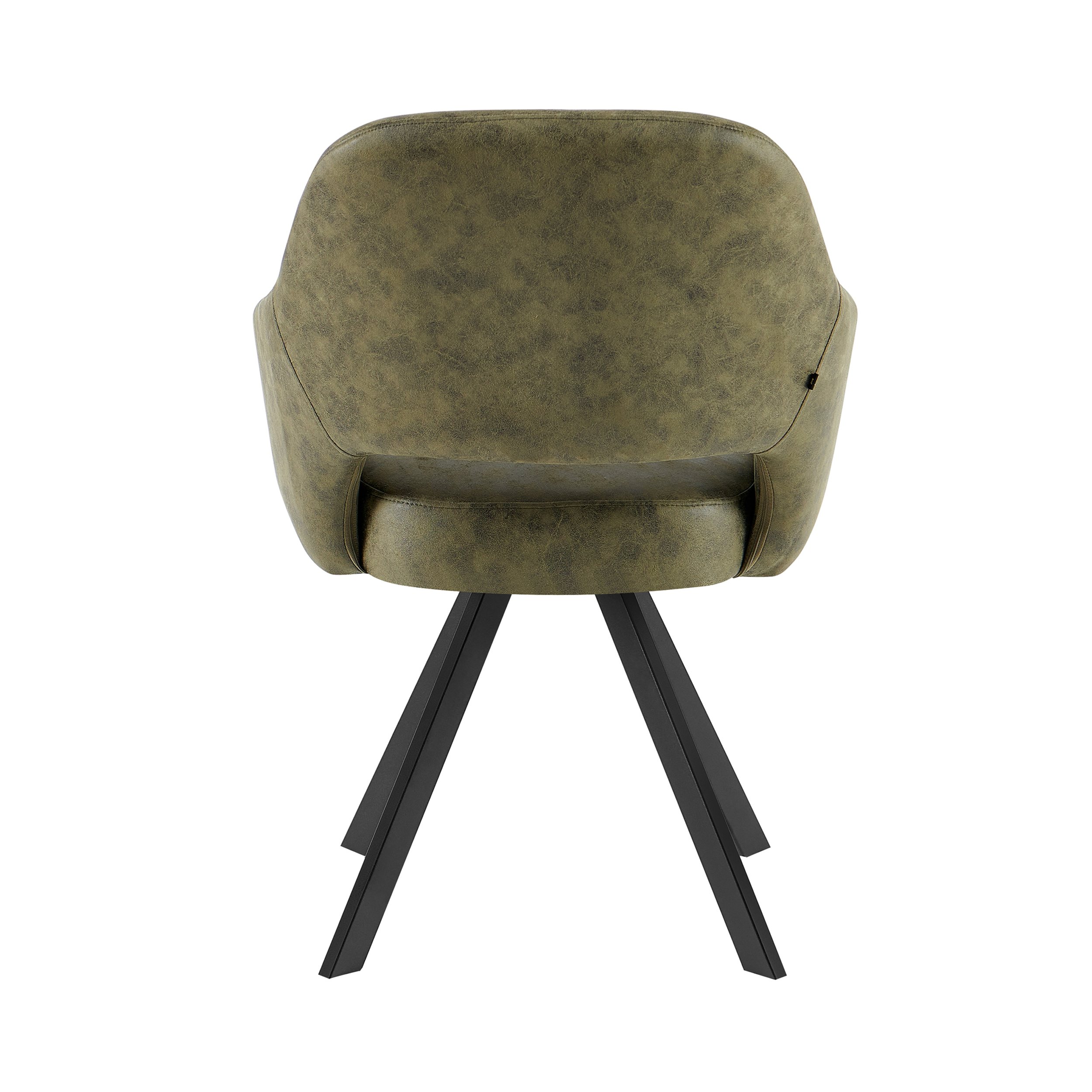 Esszimmerstuhl Emilie CEP 04 Army Green, von hinten auf weißem Hintergrund fotografiert - Benoa