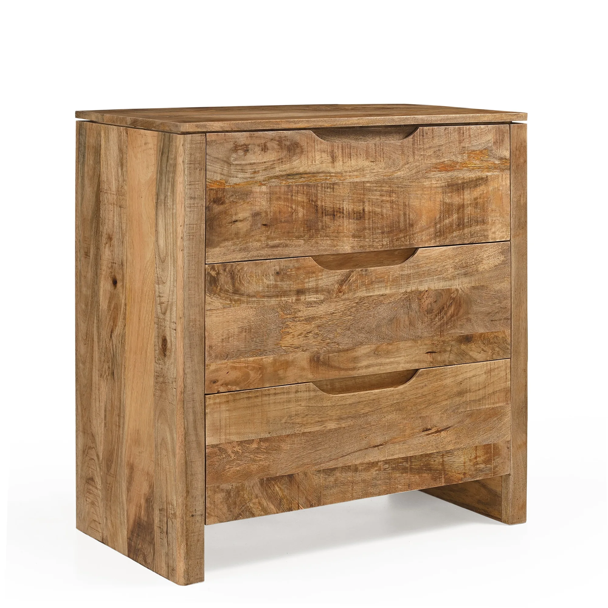 Kommode Sophie mit 3 Schubladen (Mangoholz, Natur) - Benoa
