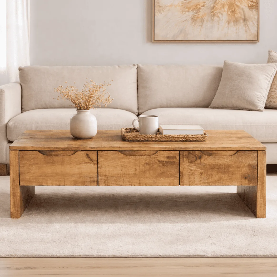 Couchtisch Sophie 130 (Mangoholz, Natur) - Benoa