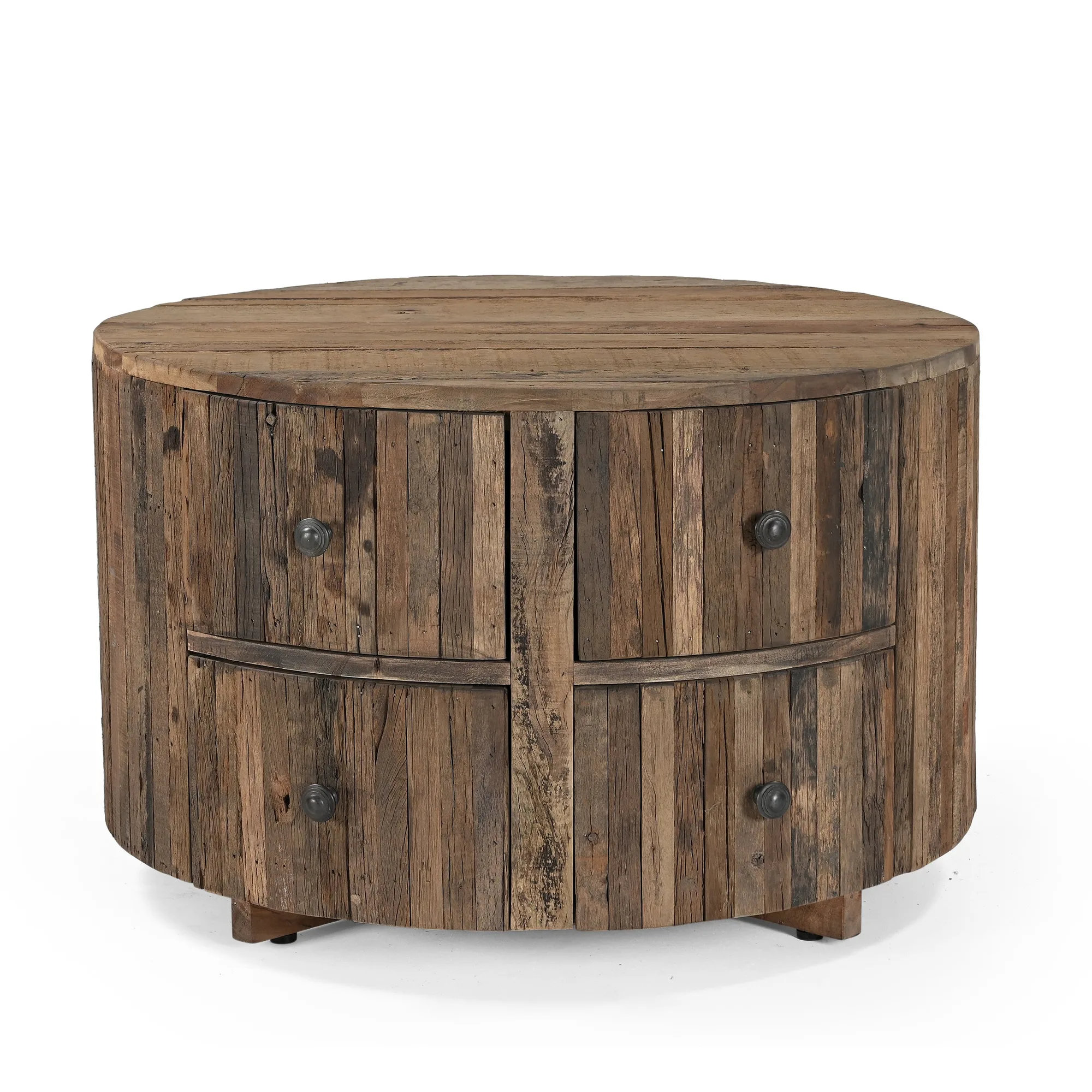 Couchtisch Rund mit 4 Schubladen Roots - Benoa