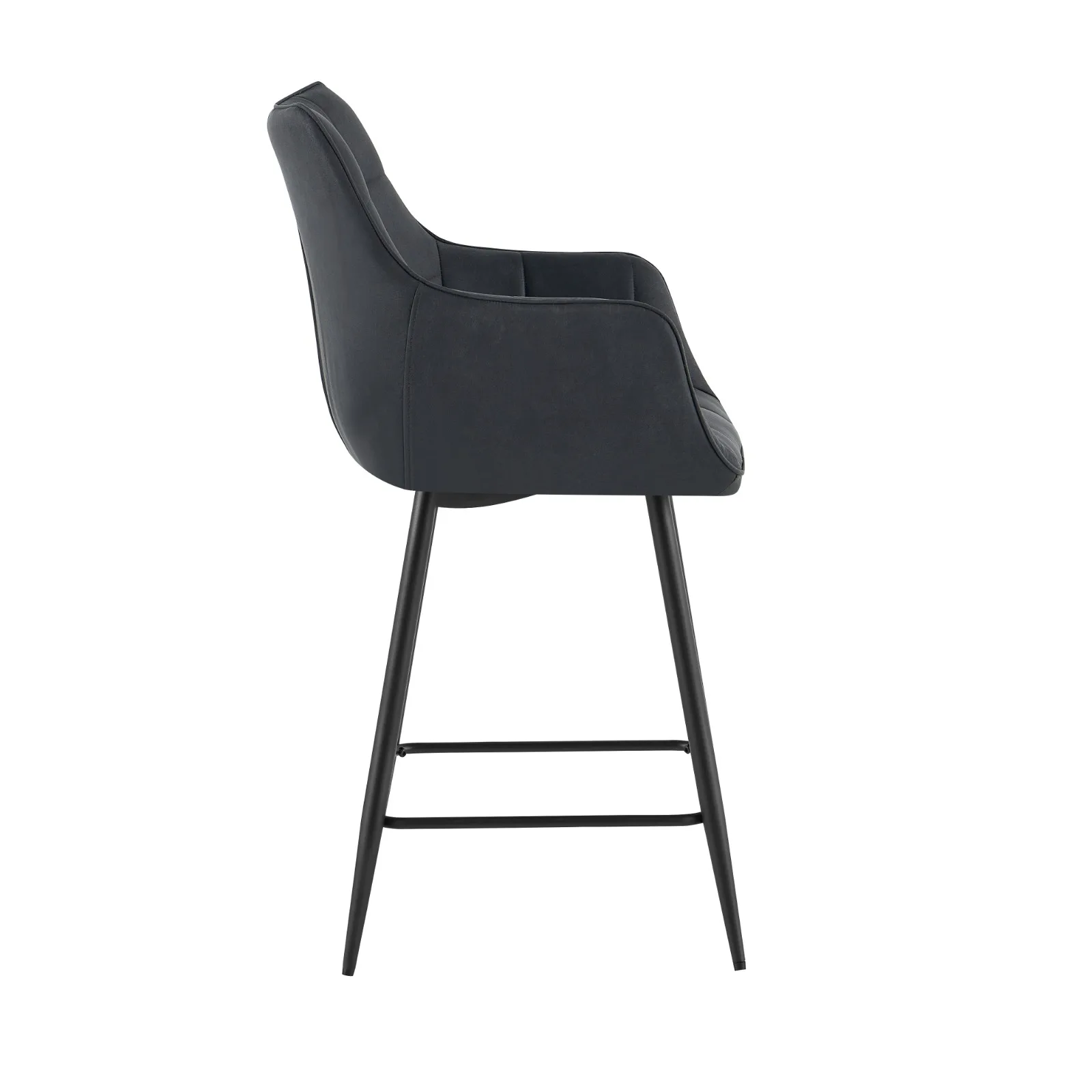 Barhocker Lucille Arm Yuma 16 Schwarz (Stoff) - Benoa
