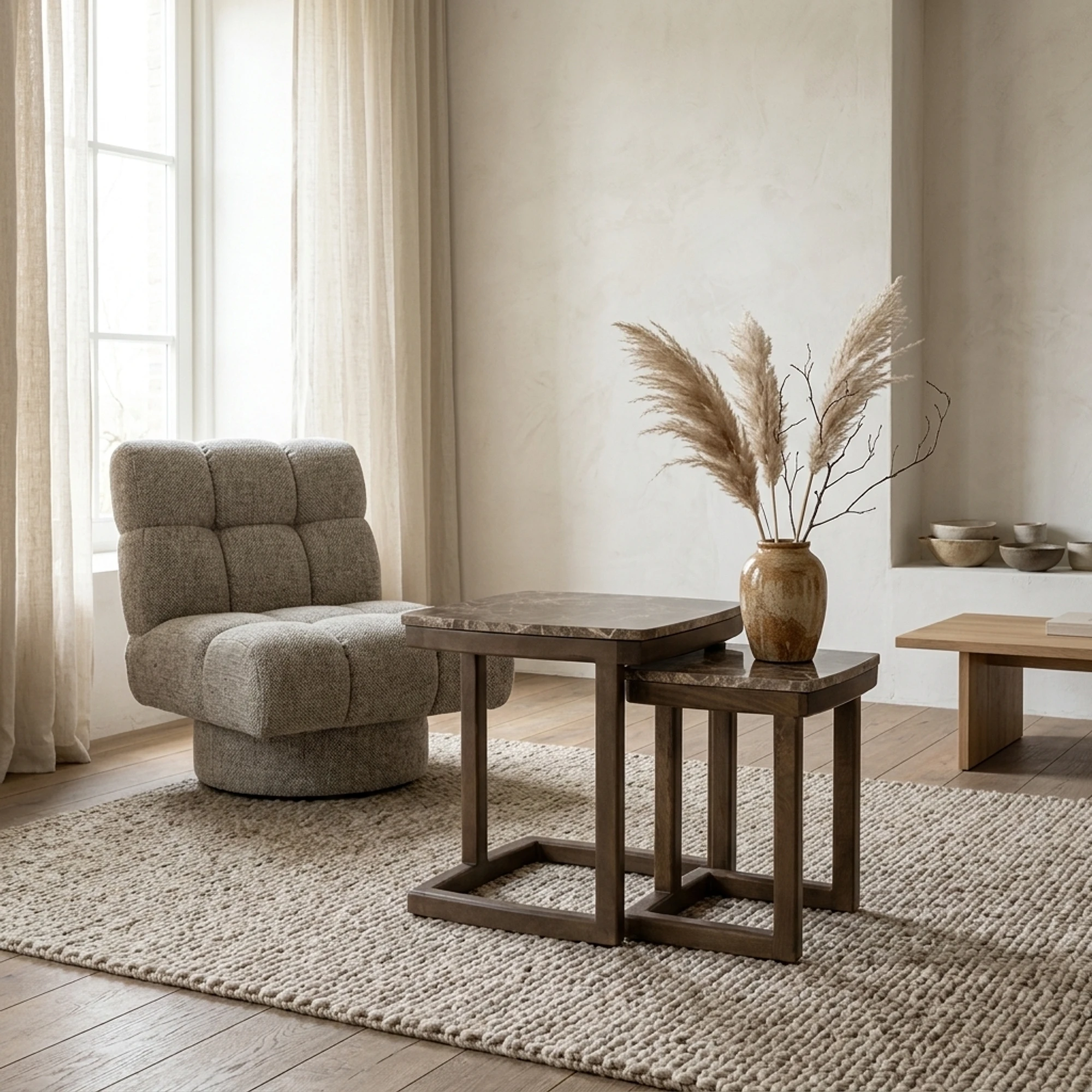 Nordin Marble Side Table Set - Eleonora