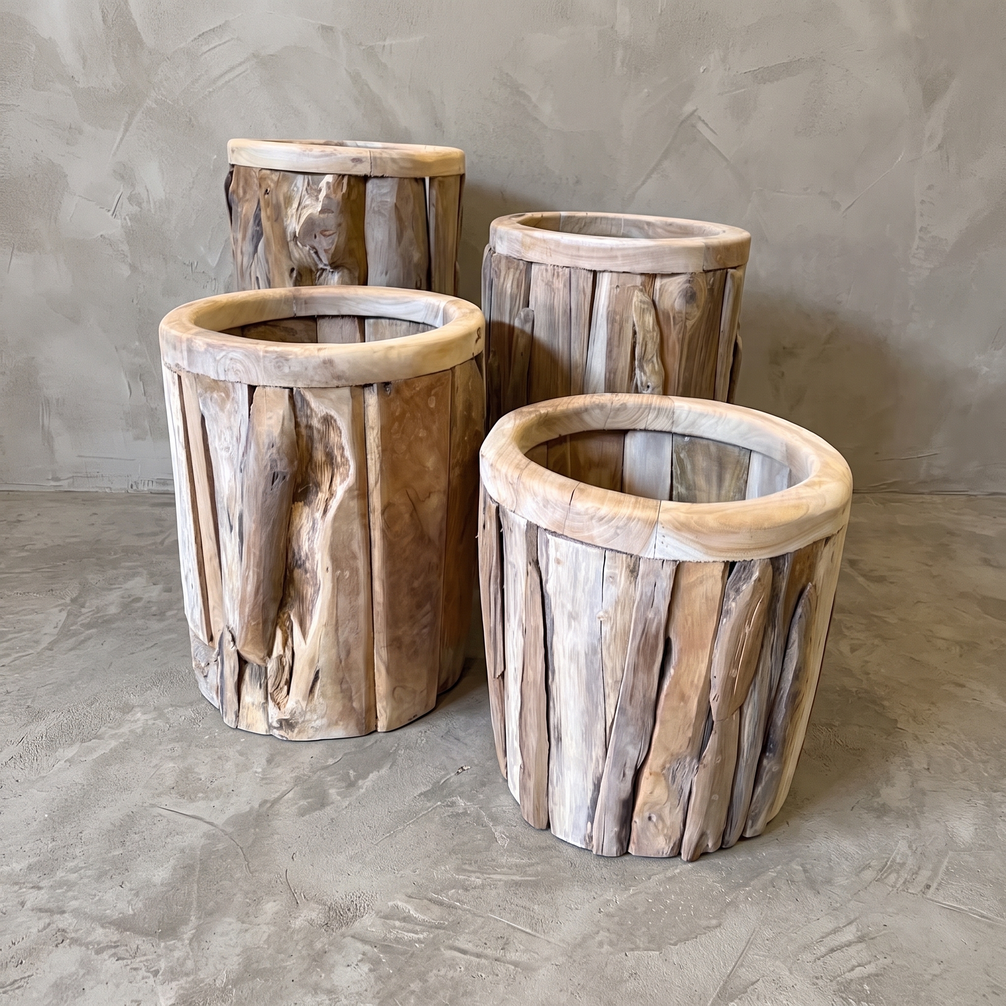Jono round reclaimed teak planter