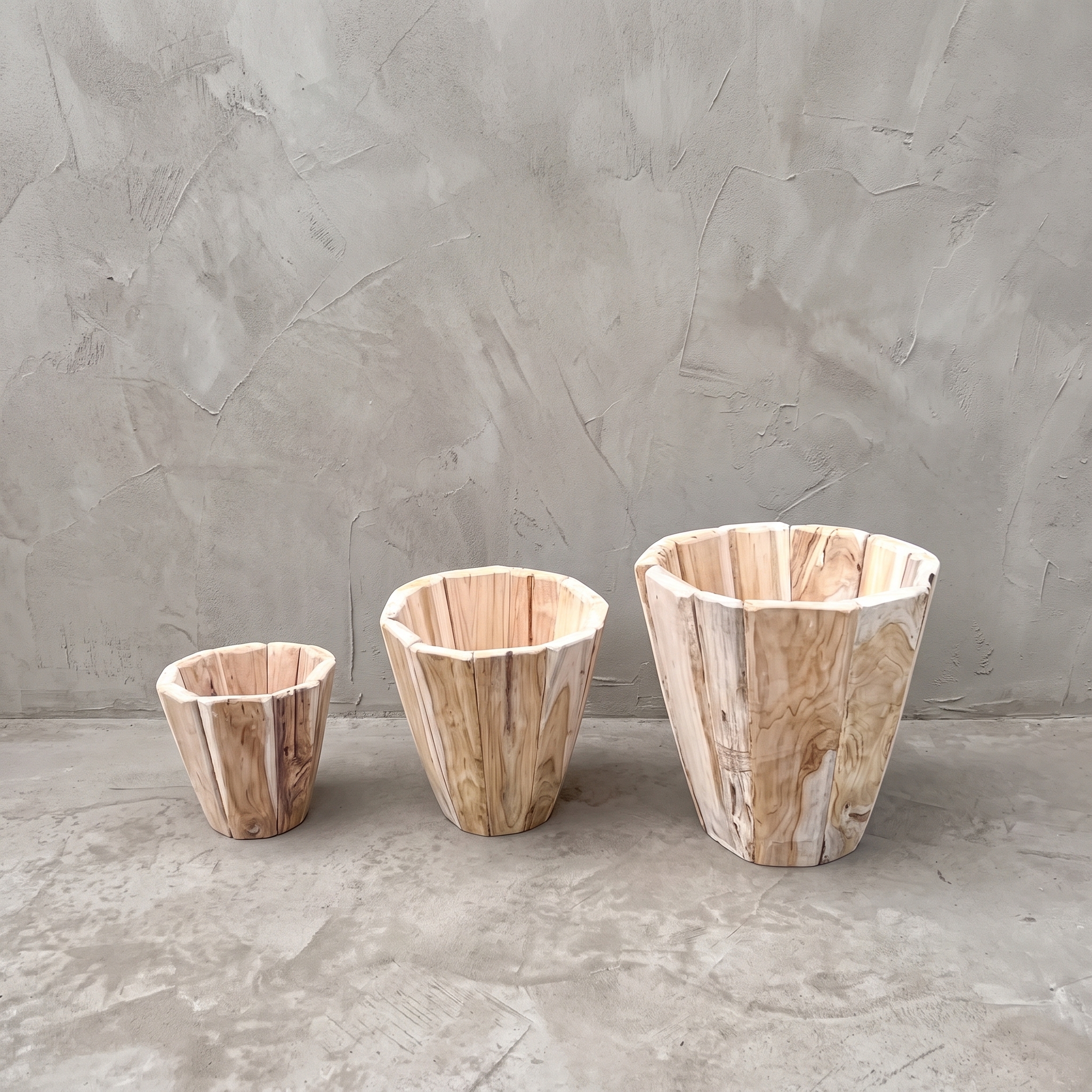 Jono reclaimed teak planters set of 3