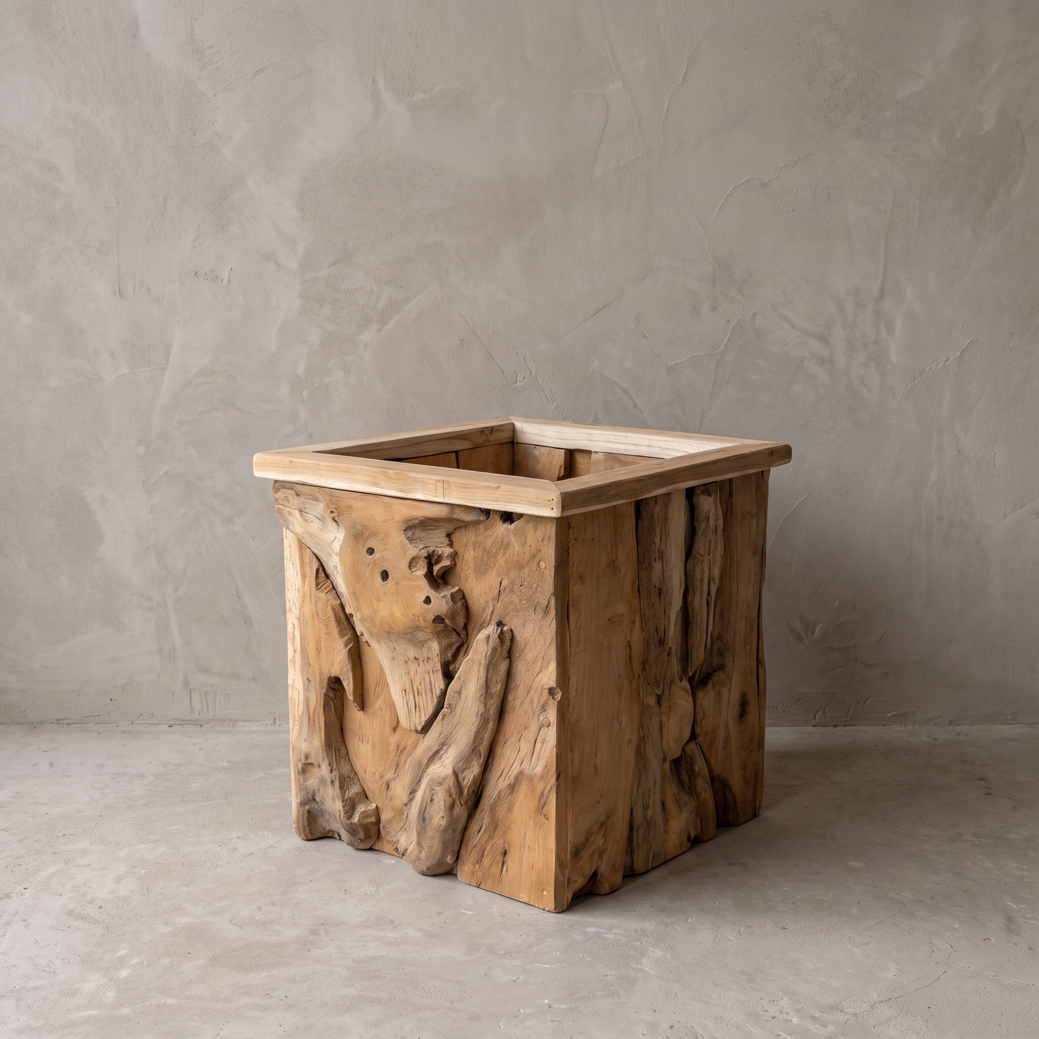 Pot Jono gerecycled teak vierkant