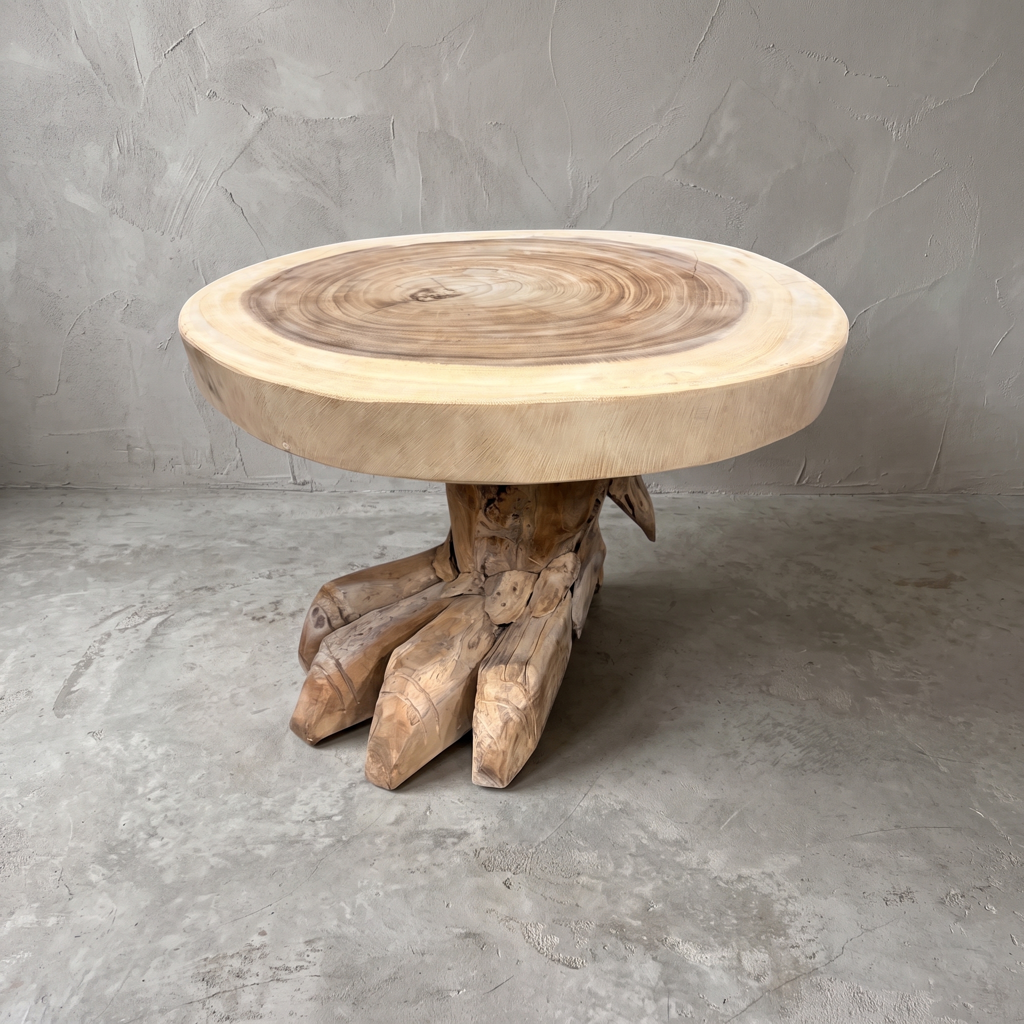 Suar coffee table with teak animal paw base