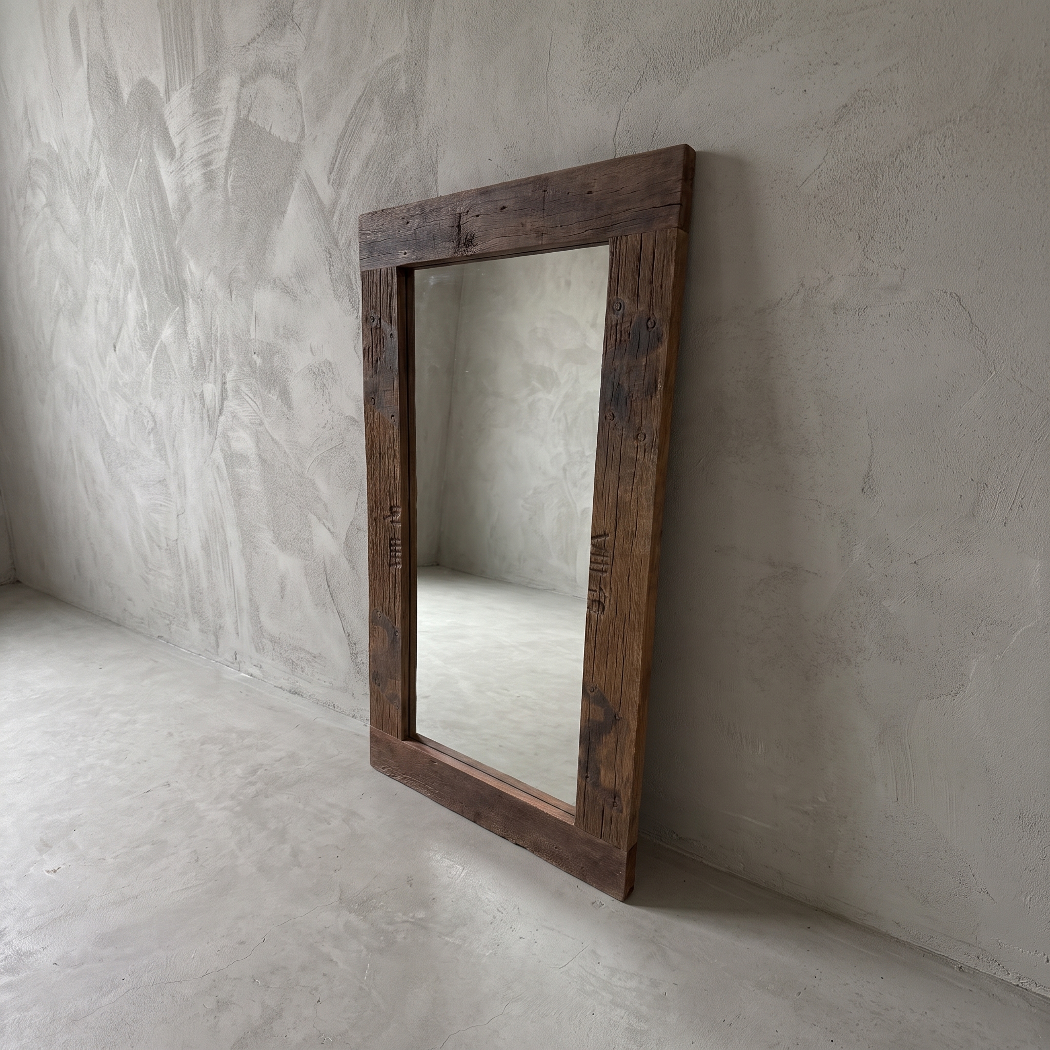 Railway reclaimed hardwood mirror