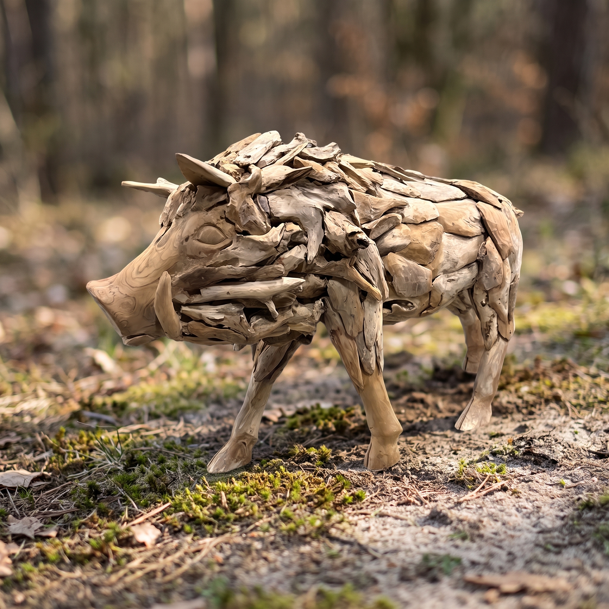 Reclaimed teak wild boar - World of Brosi