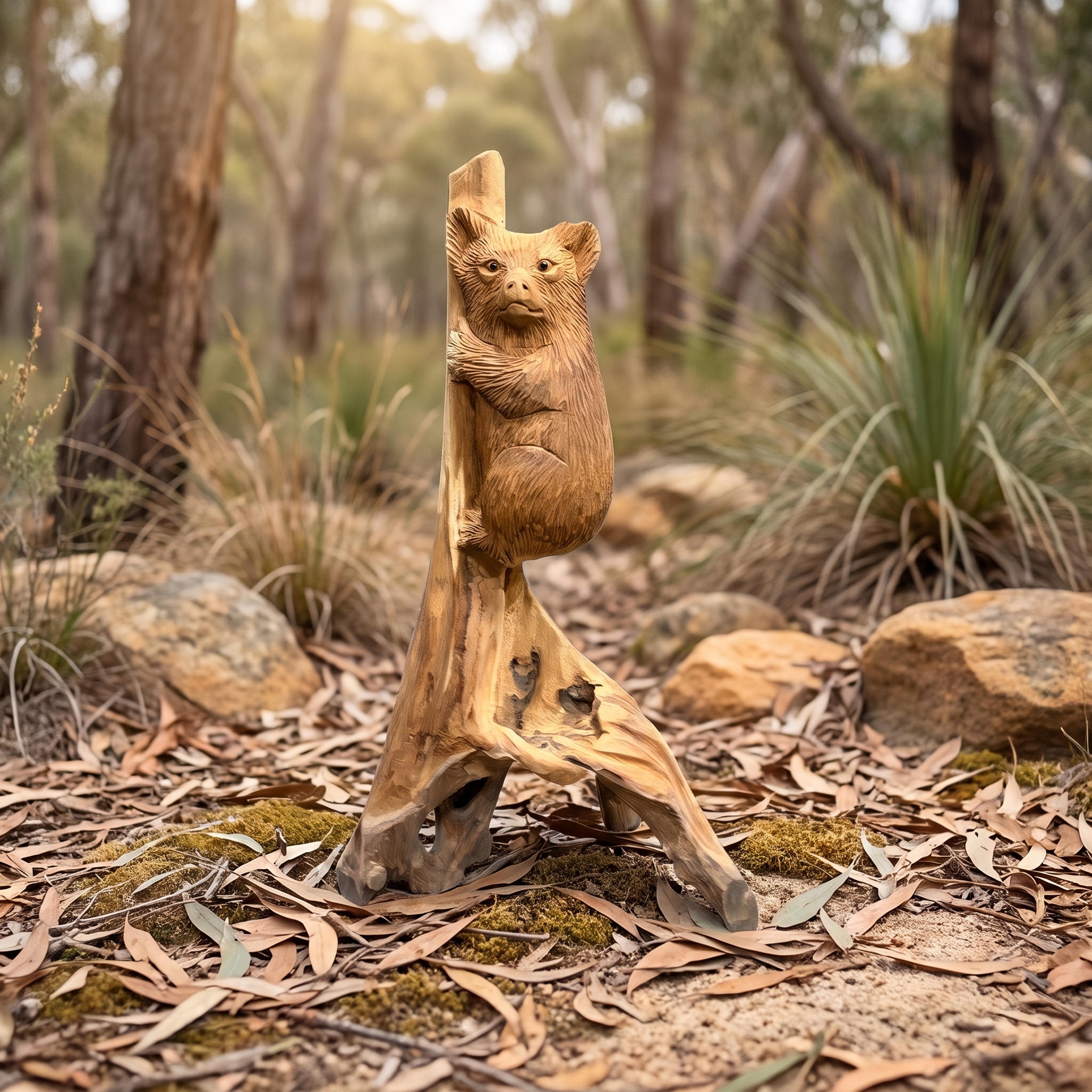 Teakholz-Koala auf Ast - World of Brosi