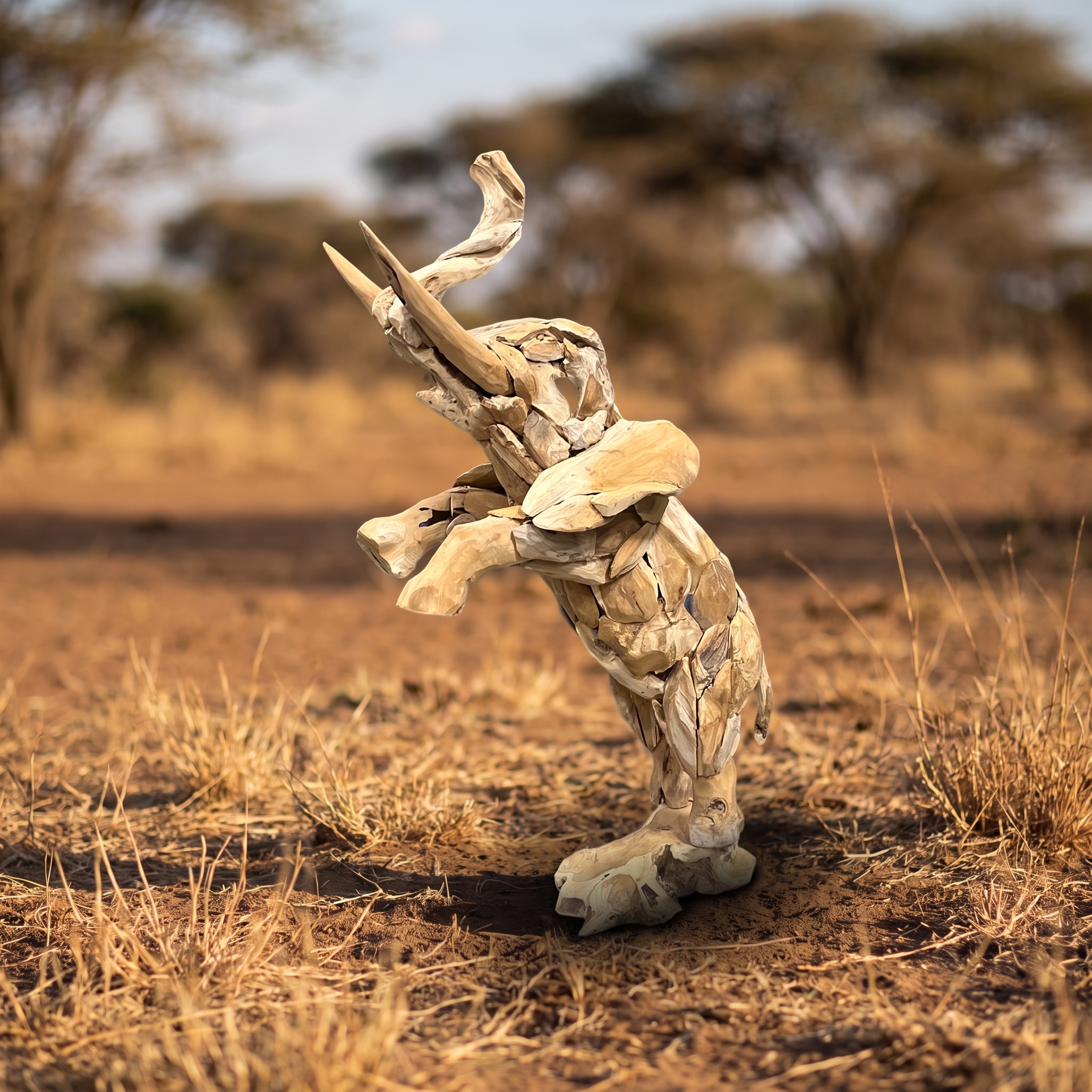 Reclaimed teak elephant, standing