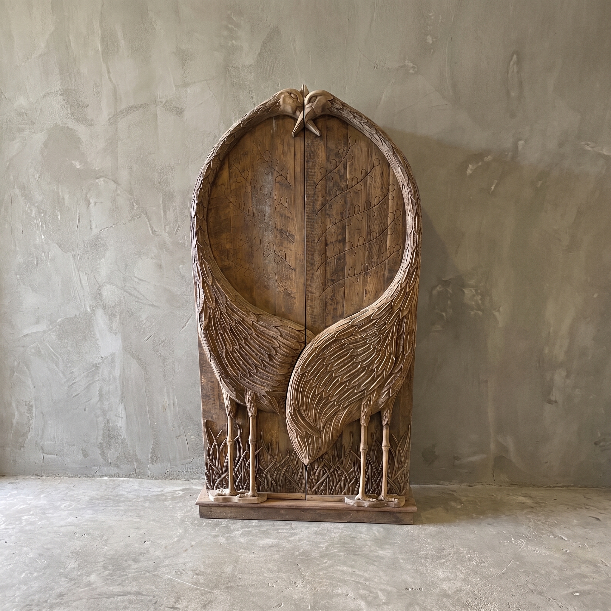 Aimari Bangau hardwood tall cabinet (Brown) - World of Brosi