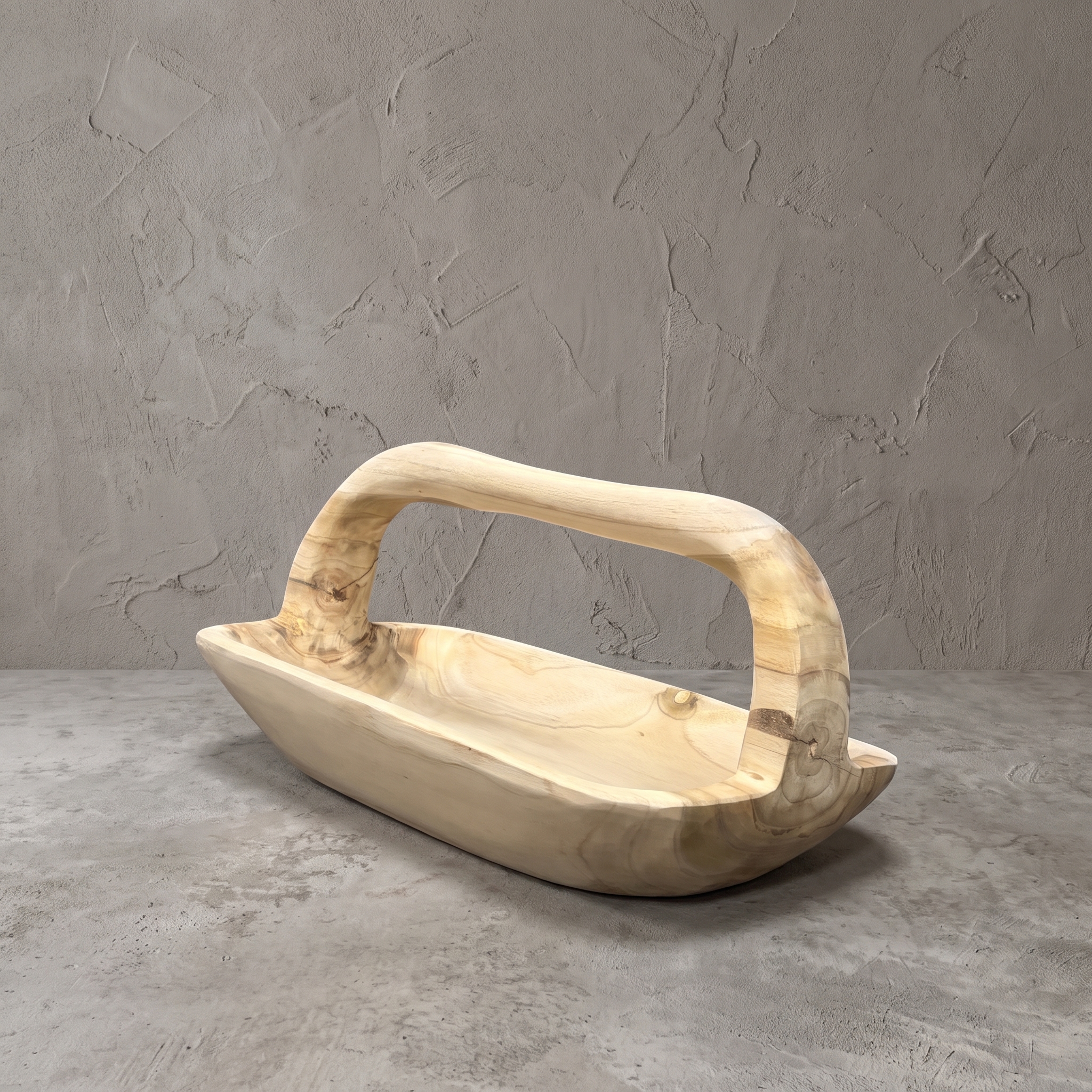 Teak fruit bowl with handle 40 cm