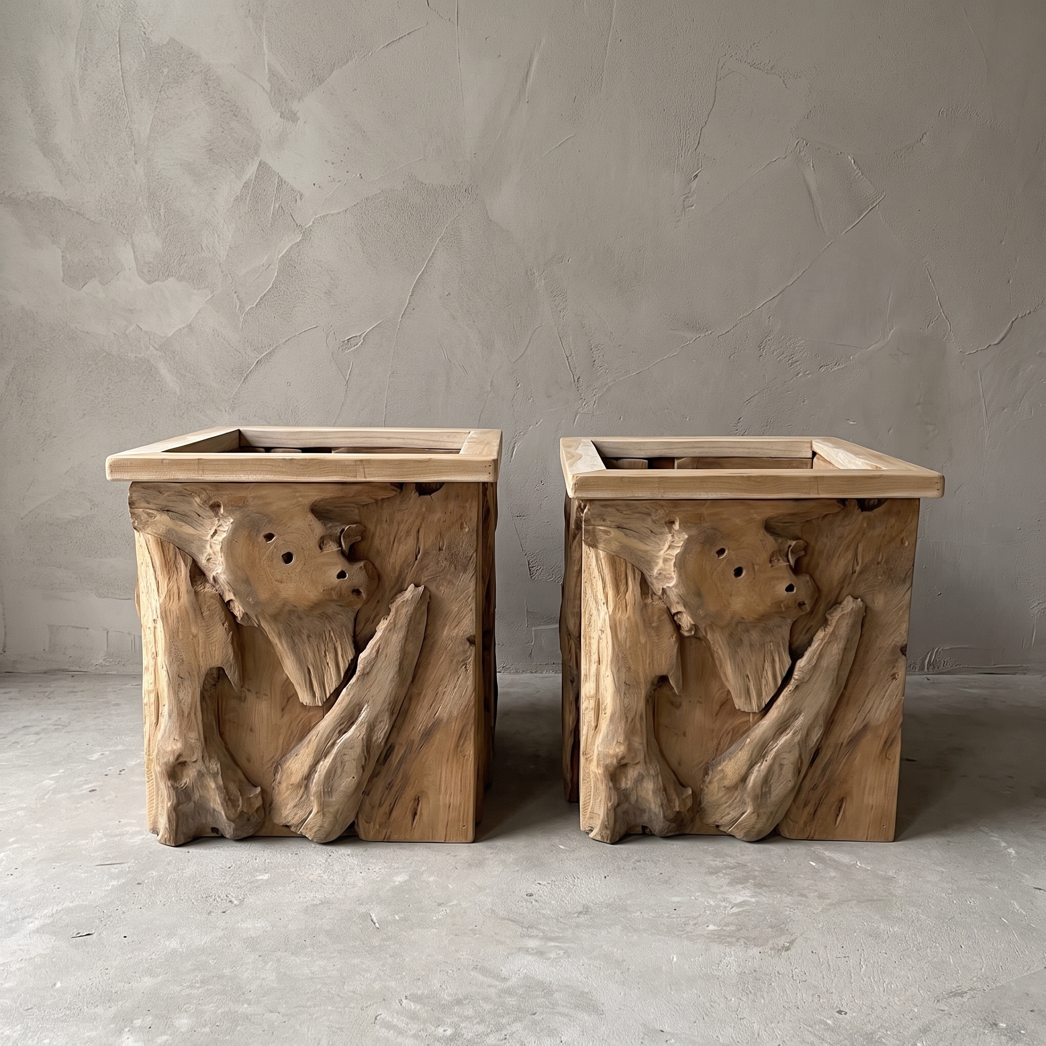 Pot Jono gerecycled teak vierkant - World of Brosi