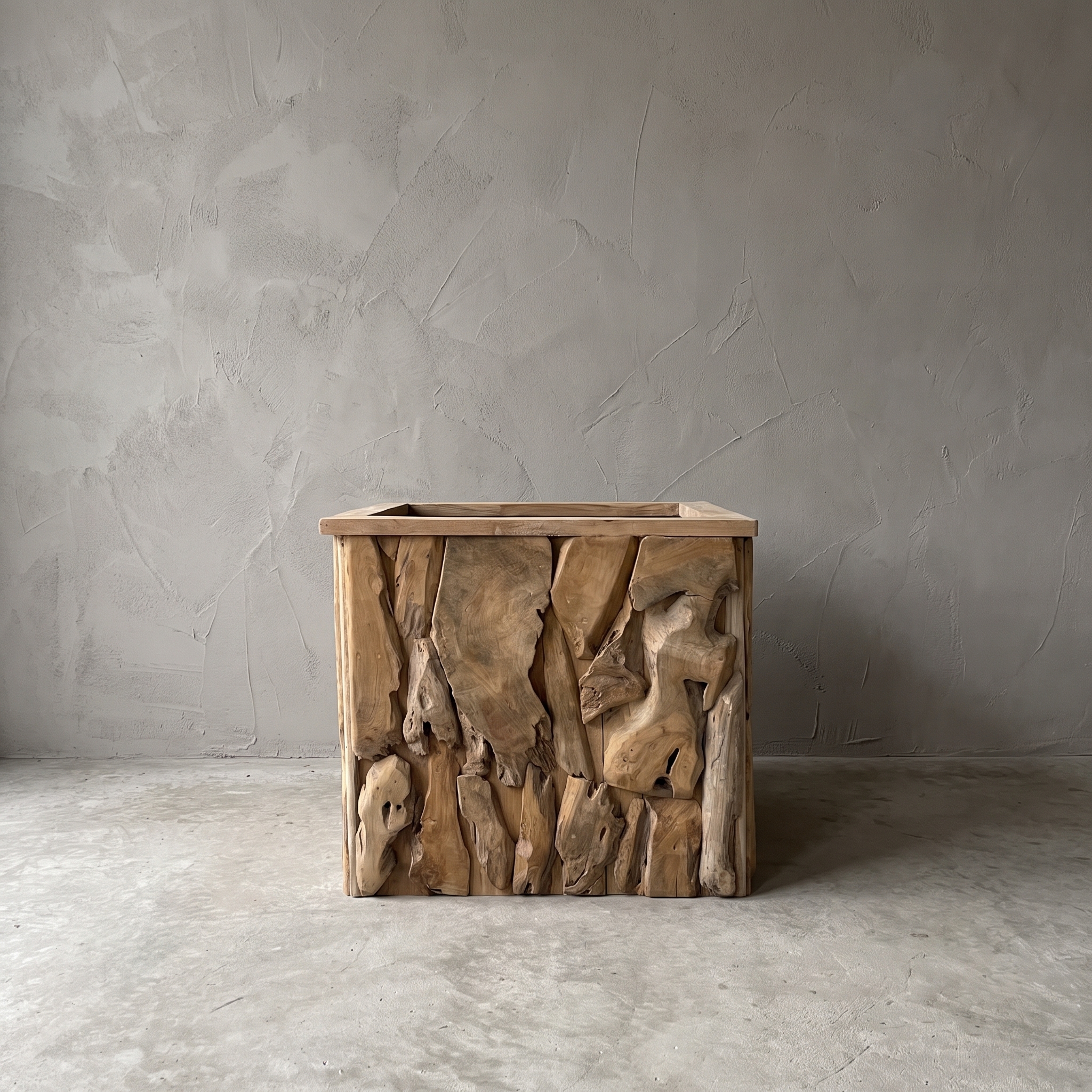 Pot Jono gerecycled teak vierkant - World of Brosi