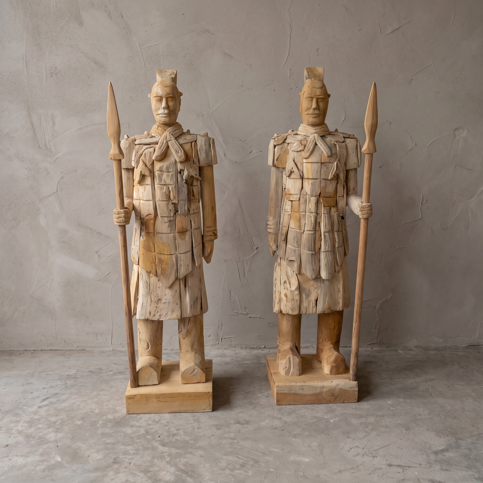 Teak warrior with spear