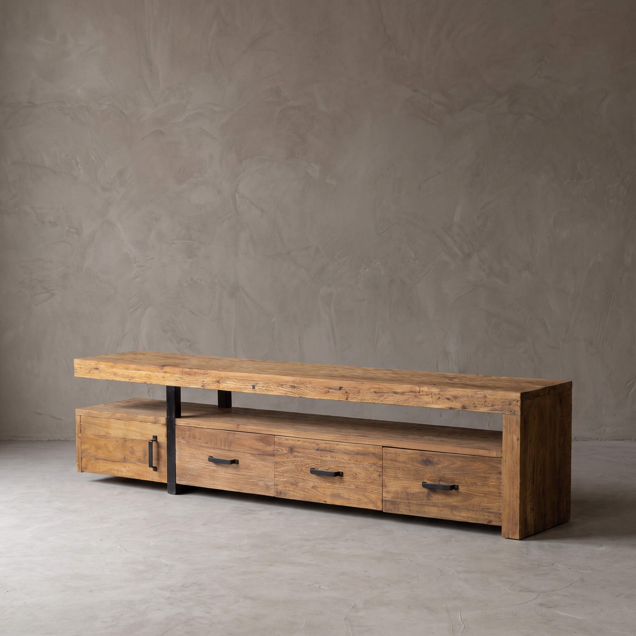 Mueble de TV Canzano de madera dura reciclada - World of Brosi