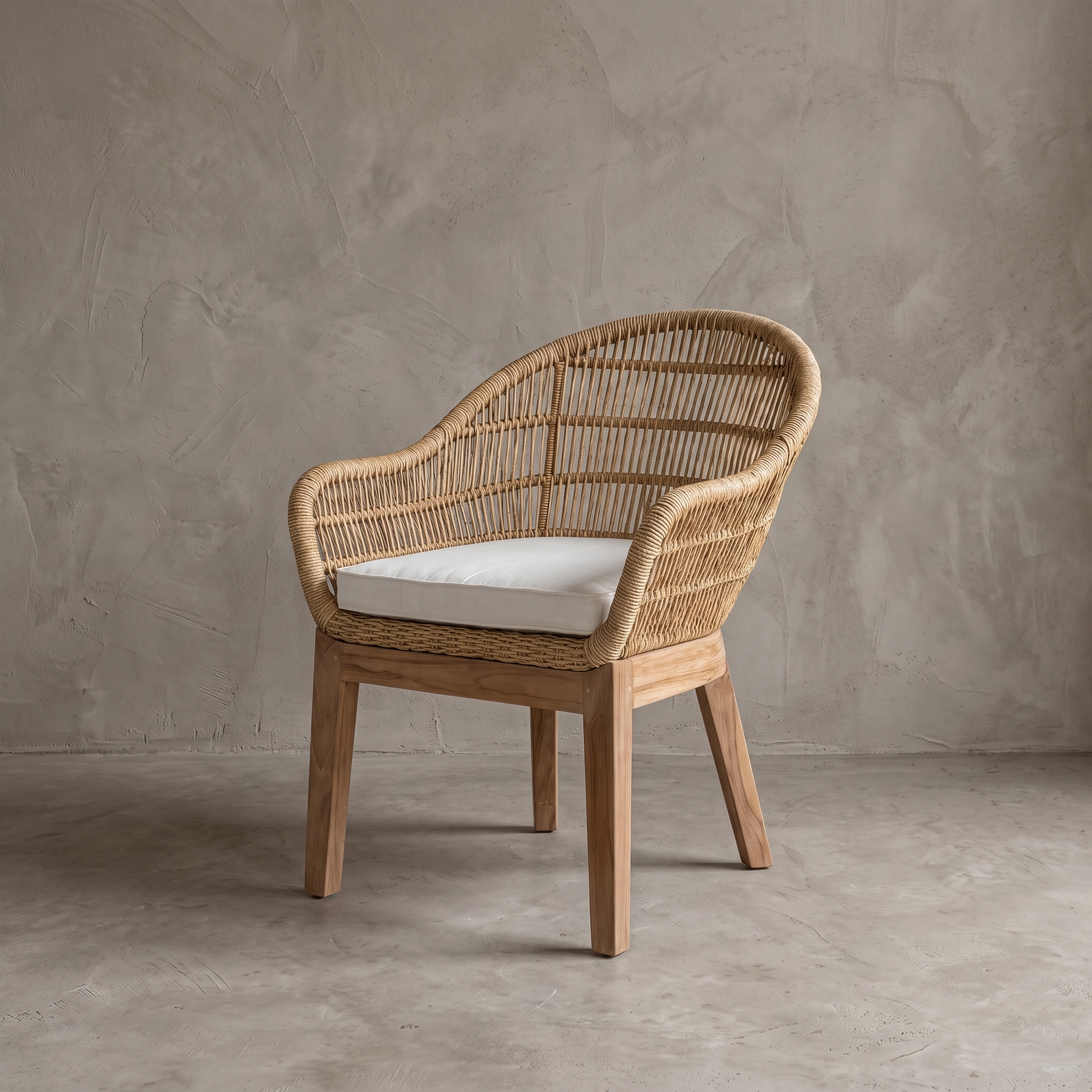 Armlehnstuhl Rattan Natur