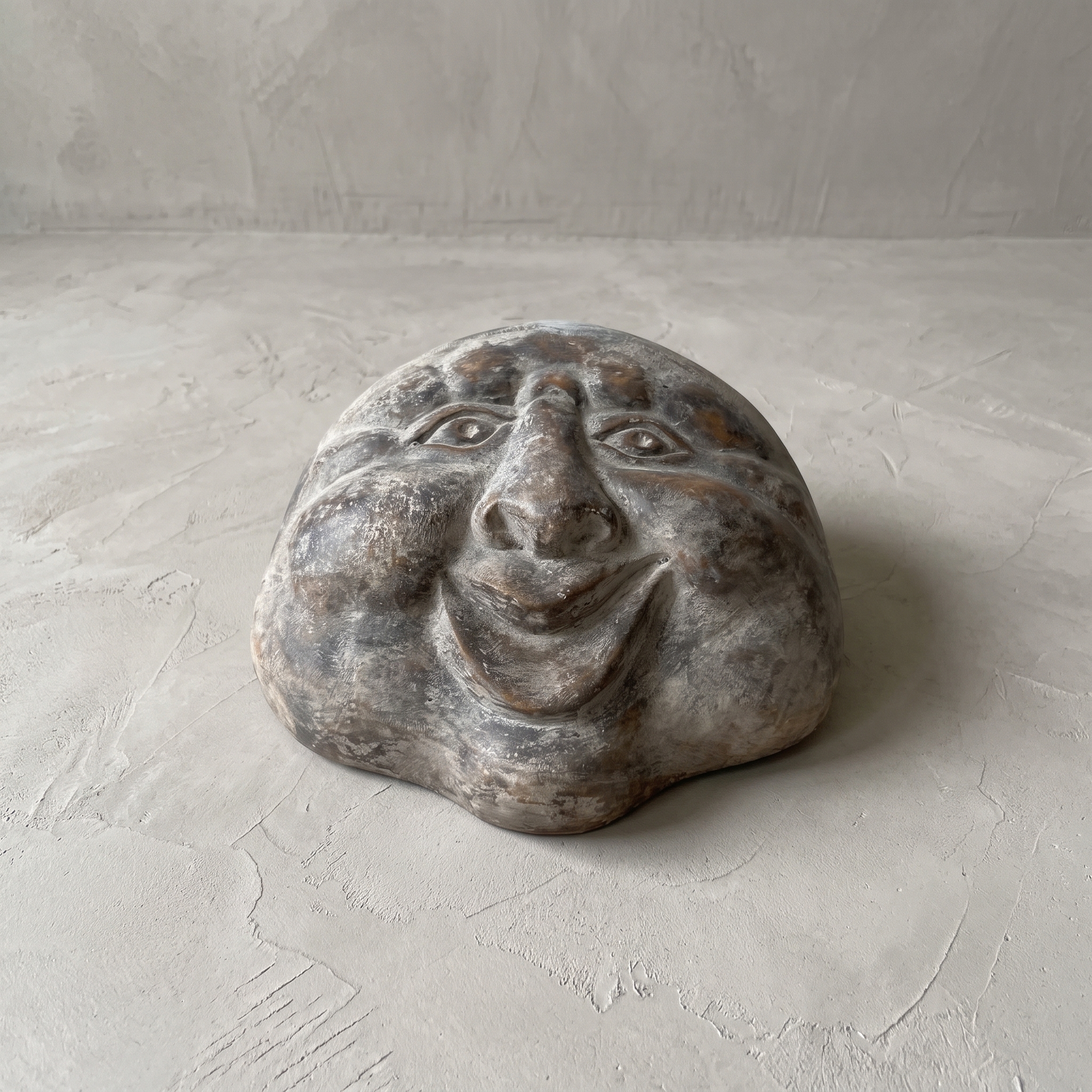 Moon Senyum polystone sculpture, 50 cm long