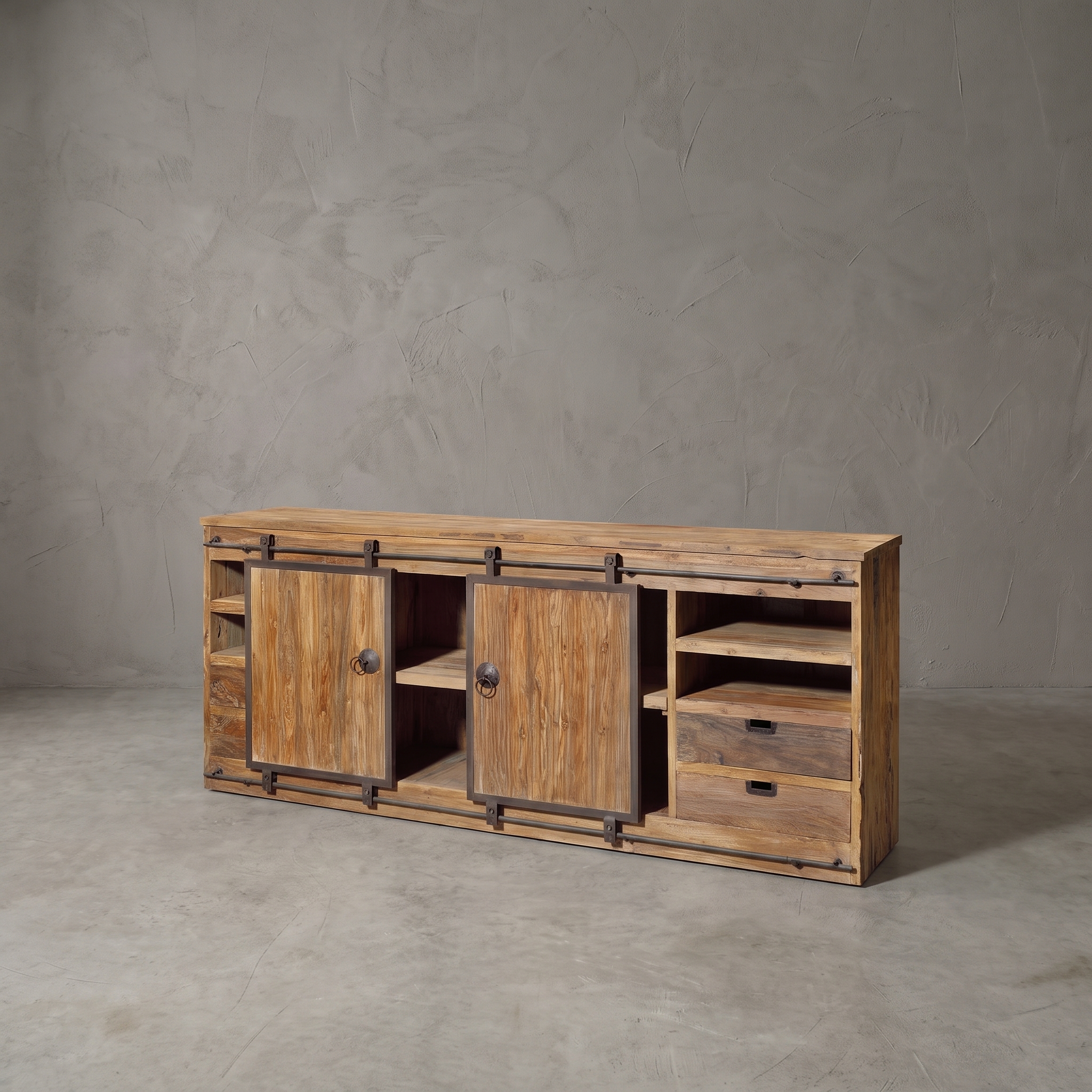 Aparador Donny | Madera de teca | 2 puertas correderas - World of Brosi