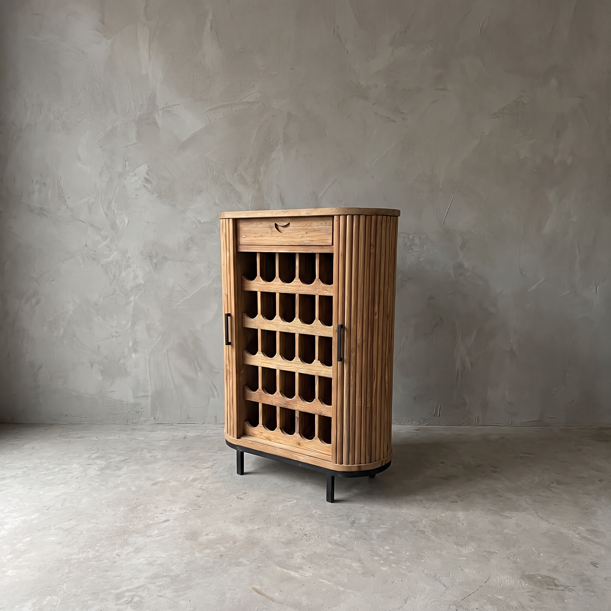 Cakra wine cabinet with drawer (Reclaimed teak) - World of Brosi