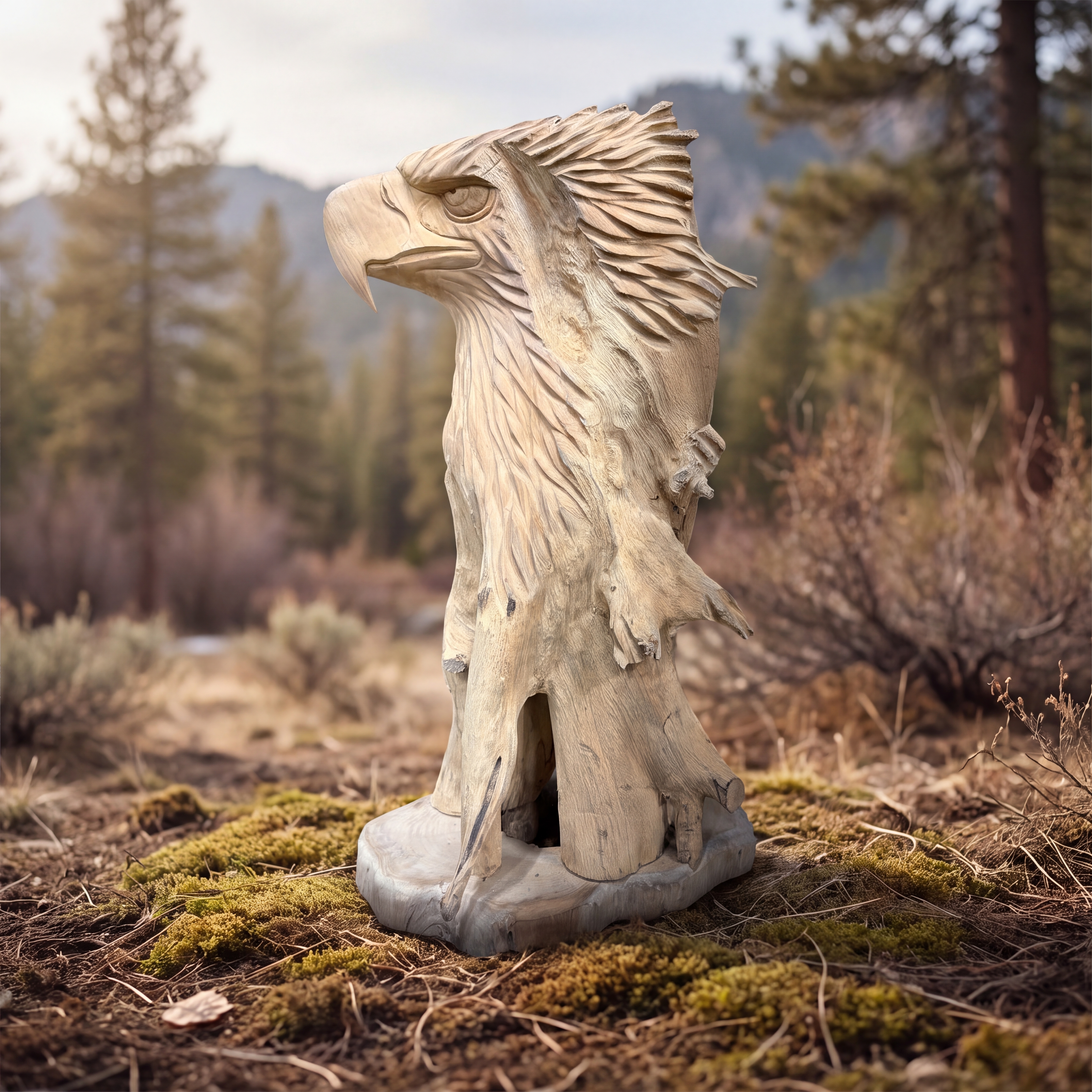 Reclaimed teak eagle, 120 cm high