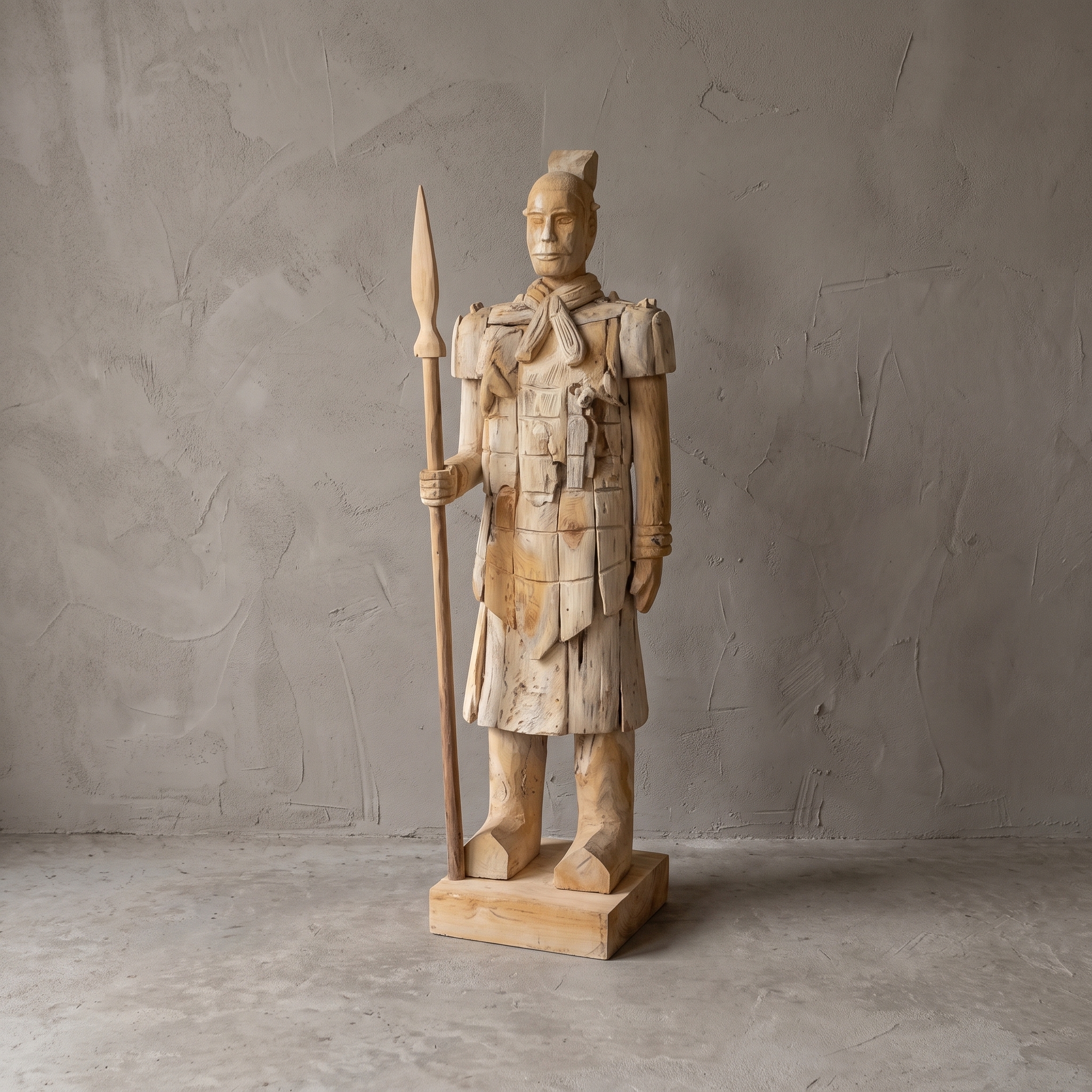 Teak warrior with spear - World of Brosi