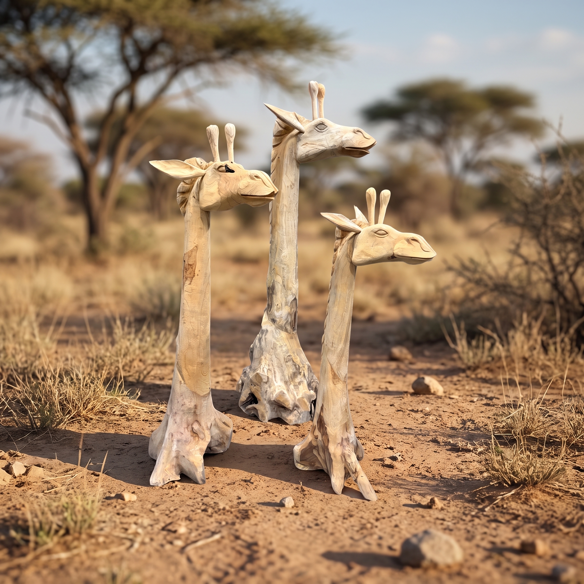 Reclaimed teak giraffe