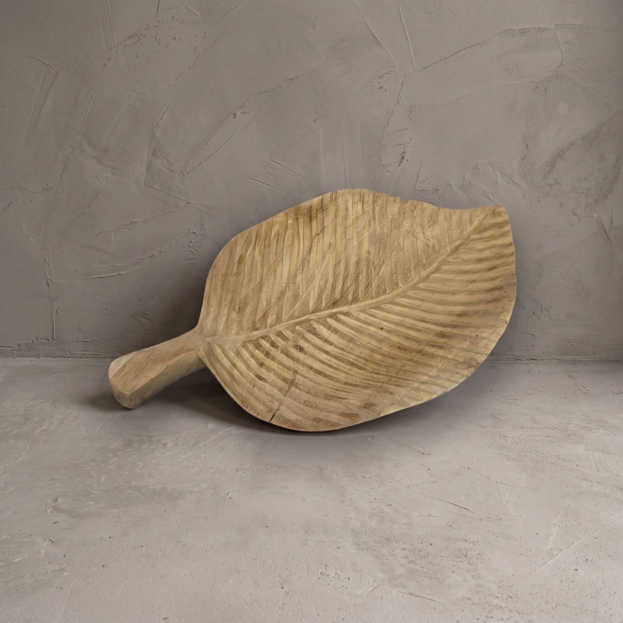Fruitschaal Bladvorm gerecycled teak