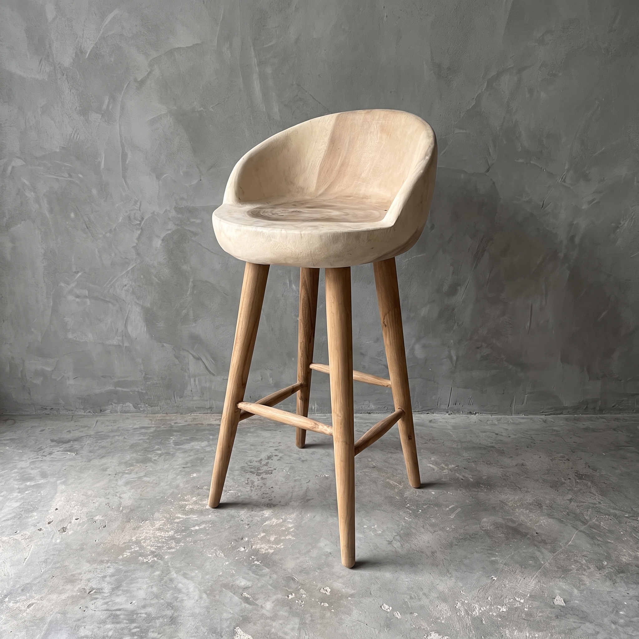 Barhocker Suarholz mit gebogener Rückenlehne - World of Brosi