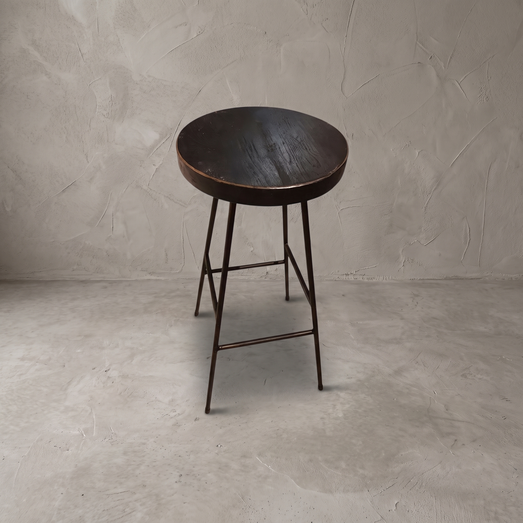 Lima teak and metal bar stool (Teakhout en metaal) - World of Brosi