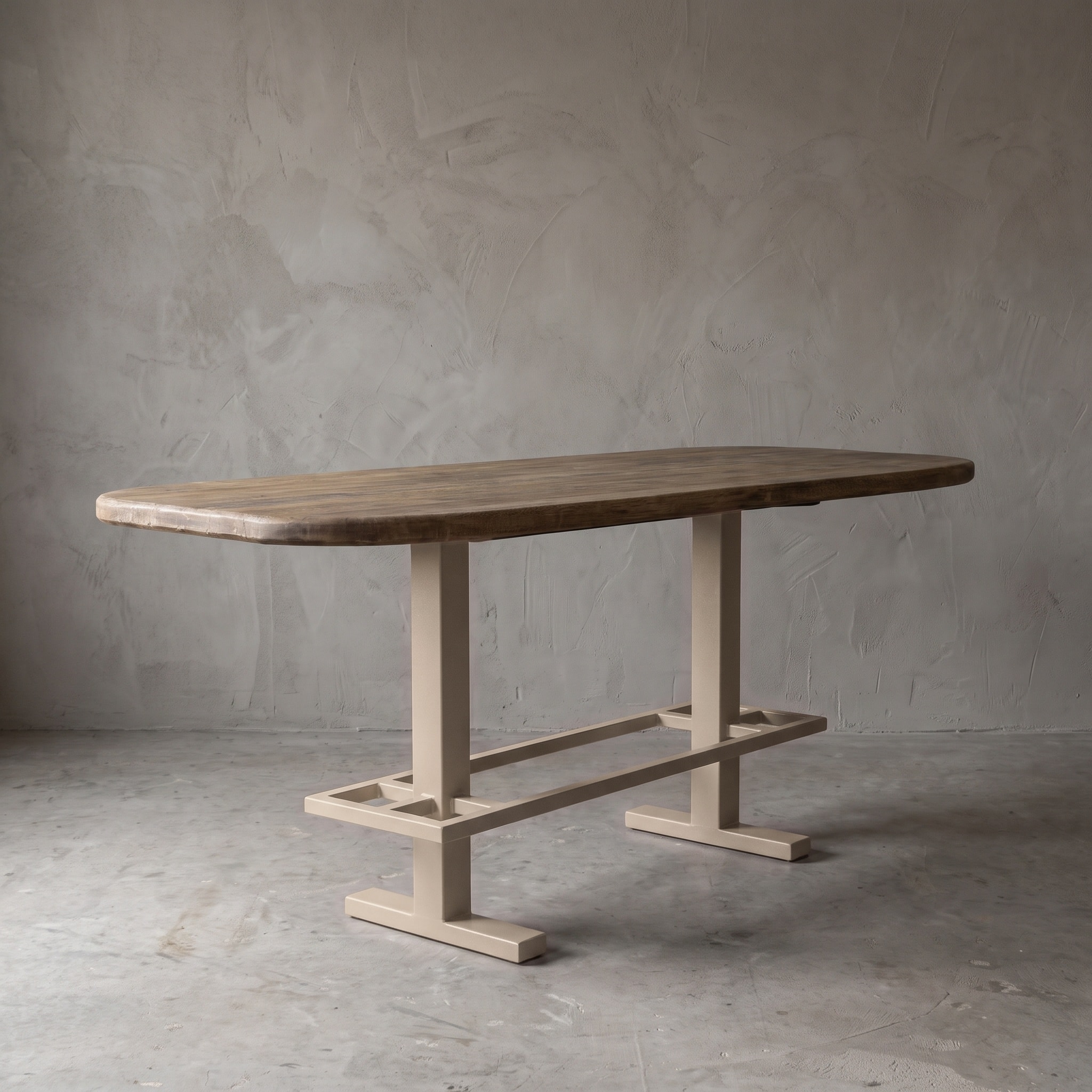Bartisch Donny Altholz dänisch oval mit Metallgestell - World of Brosi